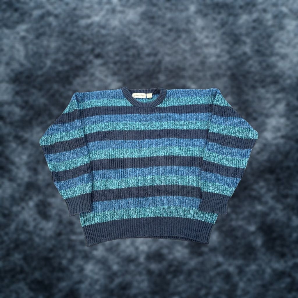Vintage VINTAGE St. John's Bay Sweater Mens Medium Blue Chunky-Knit Crew Neck Fisherman 90s Pullover Knit Acrylic Mens Size US M / EU 48-50 / 2 - 1 Thumbnail