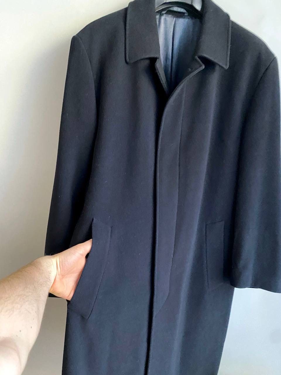 Yves Saint Laurent Yves Saint Laurent Wool/Cashmere Dark Blue Men's Coat, 52/L Size US L / EU 52-54 / 3 - 5 Thumbnail
