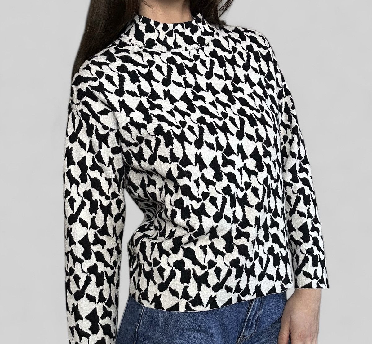 Vintage Black and White Abstract Sweater Size S / US 4 / IT 40 - 1 Thumbnail