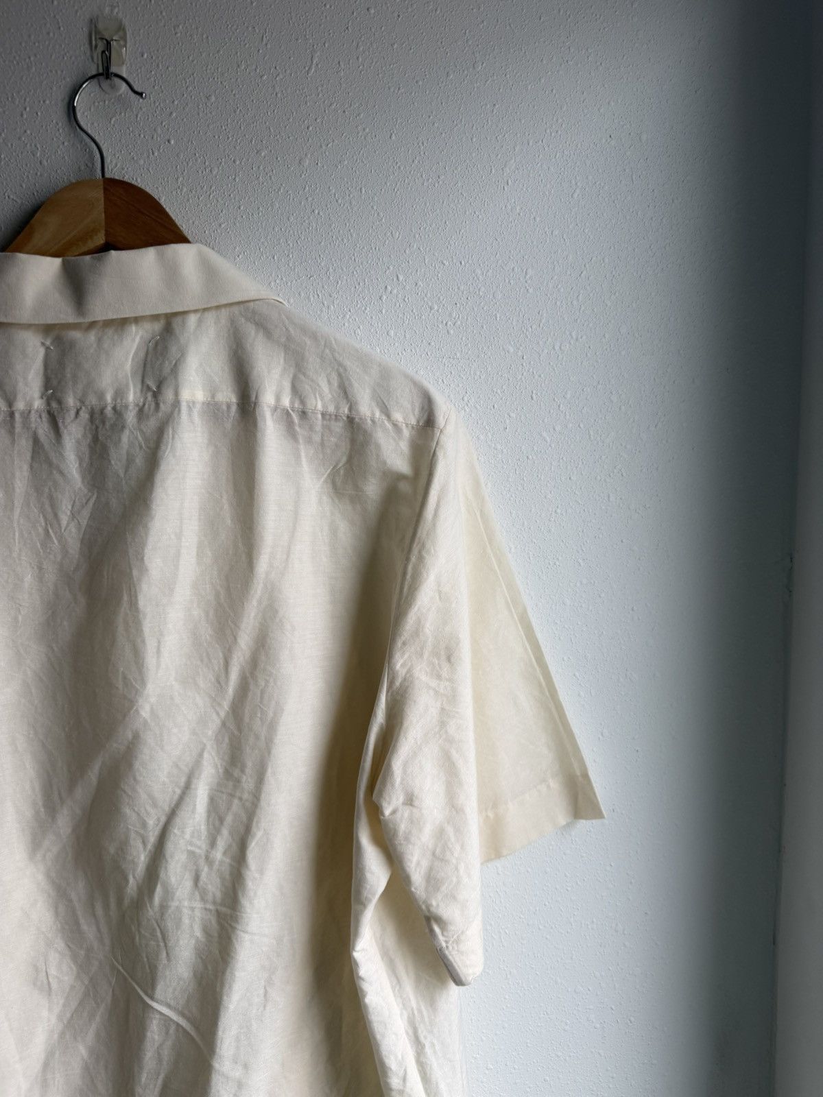 Maison Margiela Maison Margiela S/S 2022 Linen Blend Camp Collar Shirt Beige Size US L / EU 52-54 / 3 - 13 Thumbnail