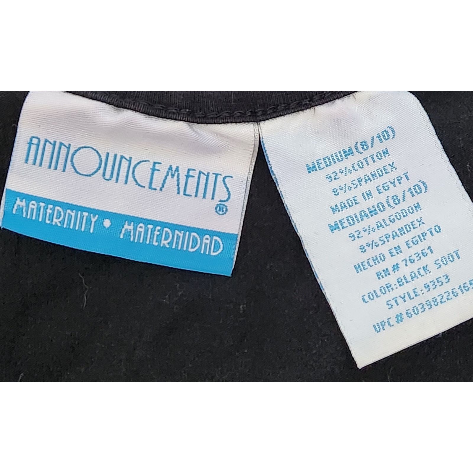 Other Announcements Maternity Black Pleated V Neck Top Medium Size M / US 6-8 / IT 42-44 - 5 Thumbnail
