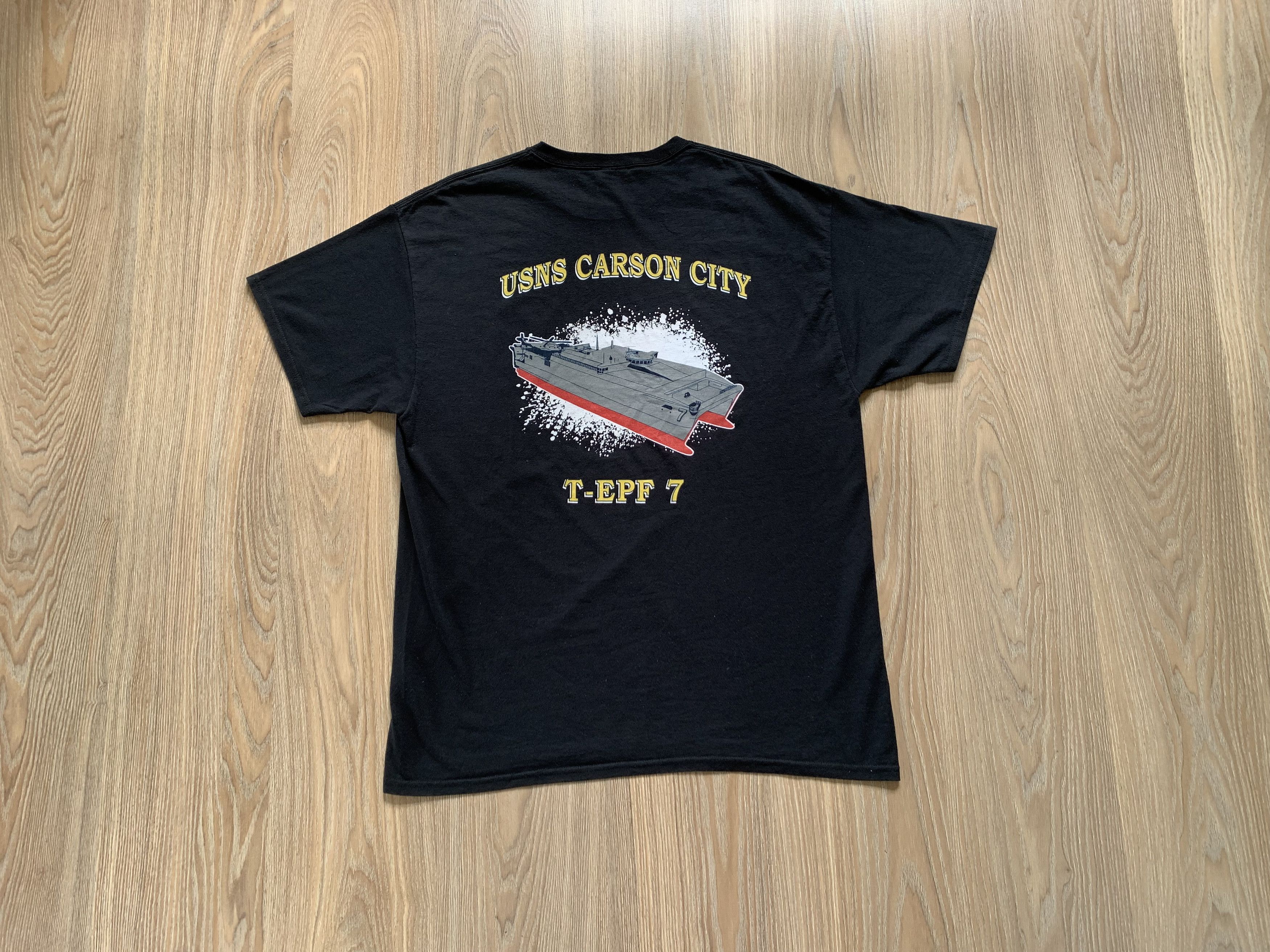 Jerzees × Vintage Vintage 90s Jerzees USNS Carson City T EPF 7 T-Shirt Size US XL / EU 56 / 4 - 11 Thumbnail