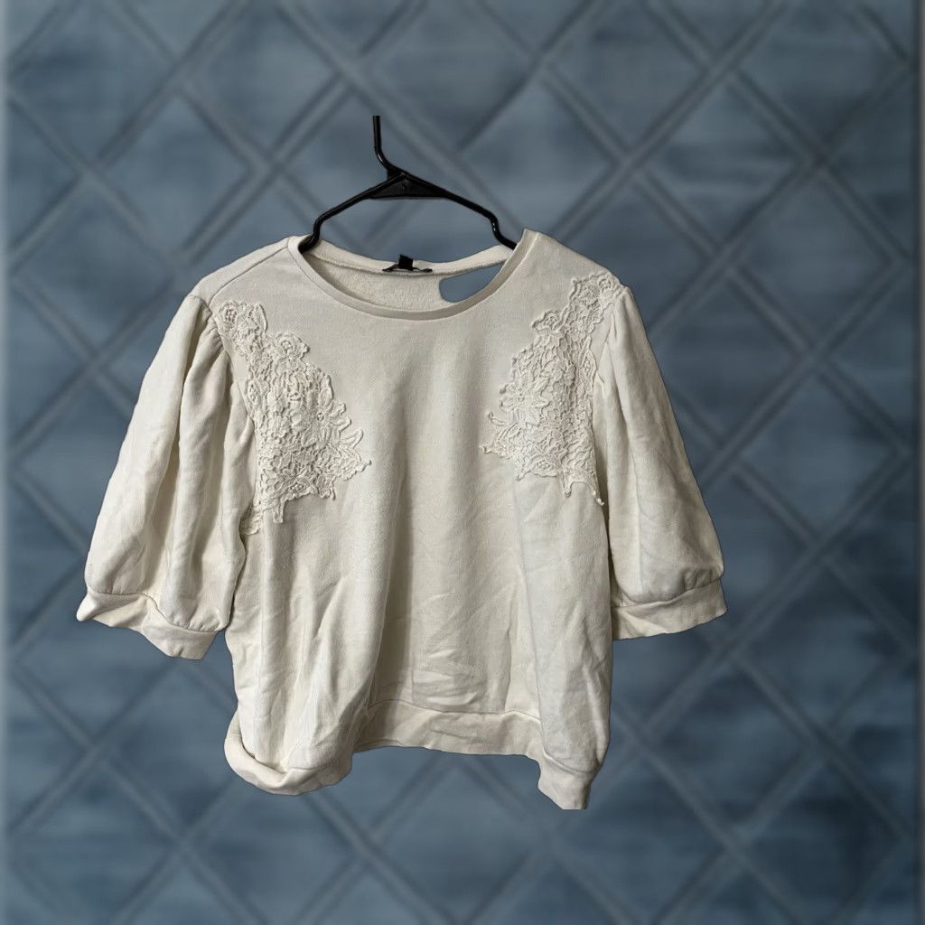 Express VINTAGE Express Women's Sweater Open-Knit Pullover Short Sleeve XL White Knit Clothing Size XL / US 12-14 / IT 48-50 - 1 Thumbnail