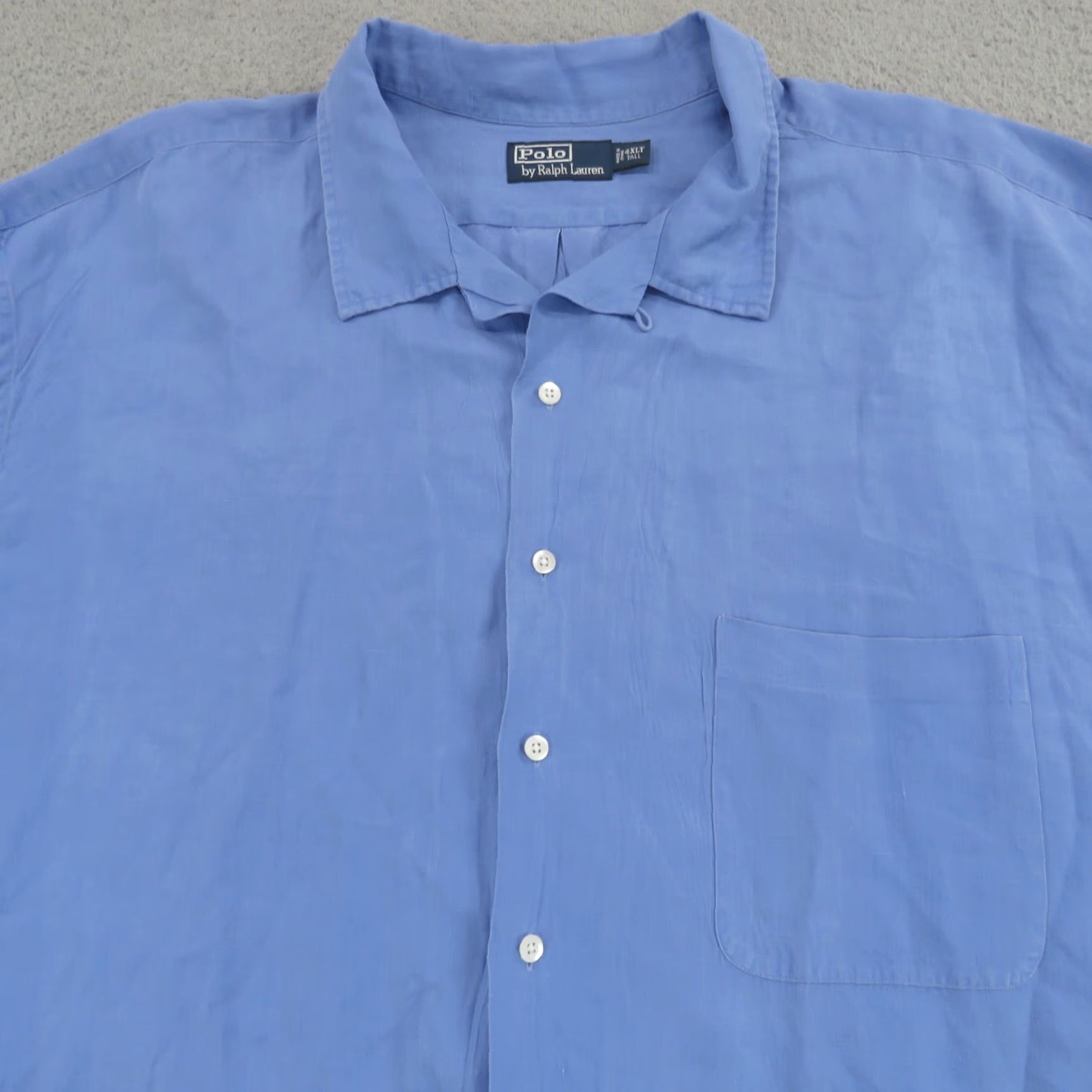 Polo Ralph Lauren VINTAGE Polo Ralph Lauren Shirt Men 4XLT Silk Linen Loop Camp Collar Yellow Pony 4XL Size US XXL / EU 58 / 5 - 3 Thumbnail