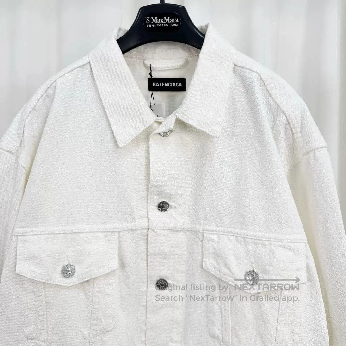 Balenciaga balenciaga white denim jacket with embroidery. Size US L / EU 52-54 / 3 - 3 Thumbnail