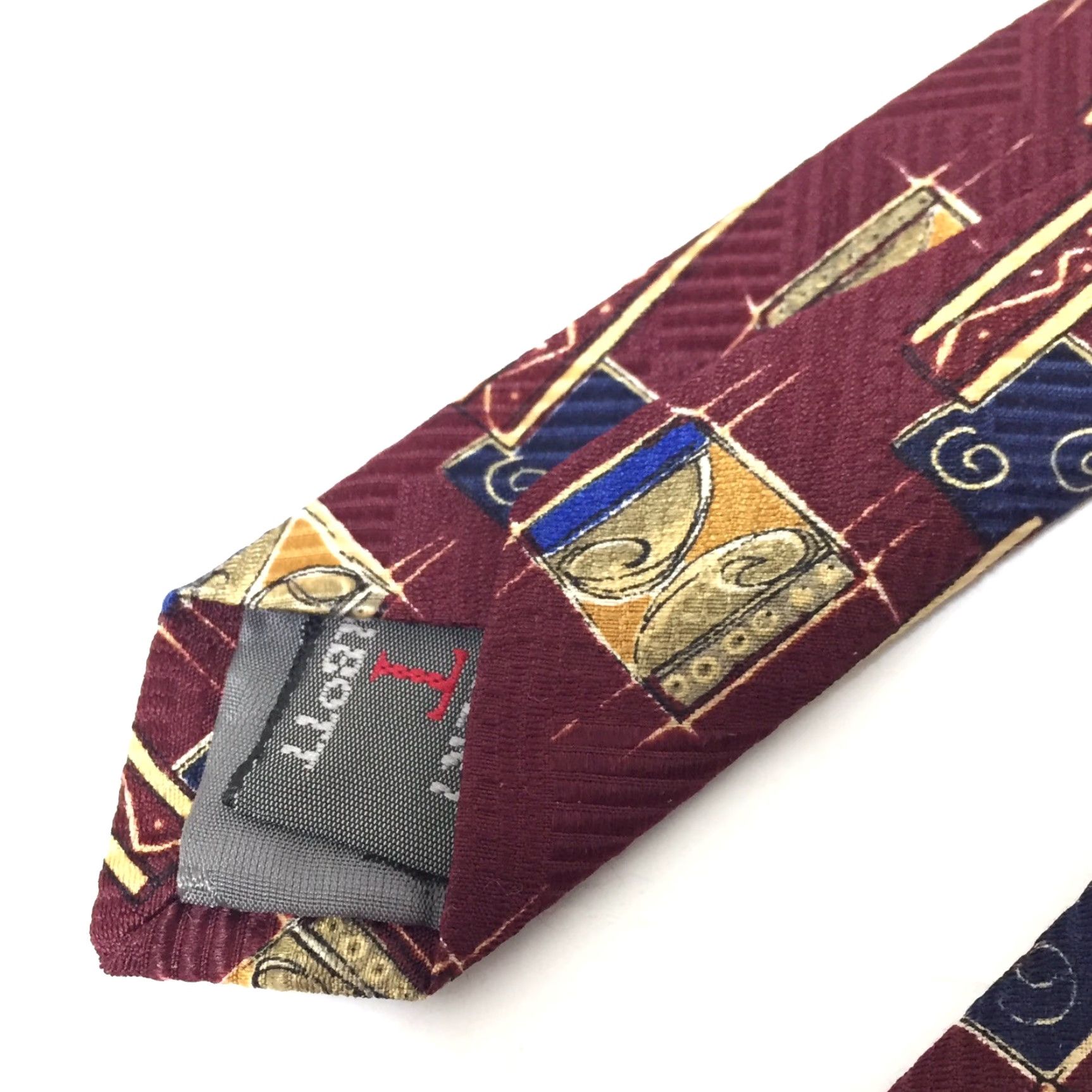 Robert Talbott Robert Talbott Necktie Red 100% Silk Geometric Mens Tie 65" long 4" wide Size ONE SIZE - 4 Thumbnail
