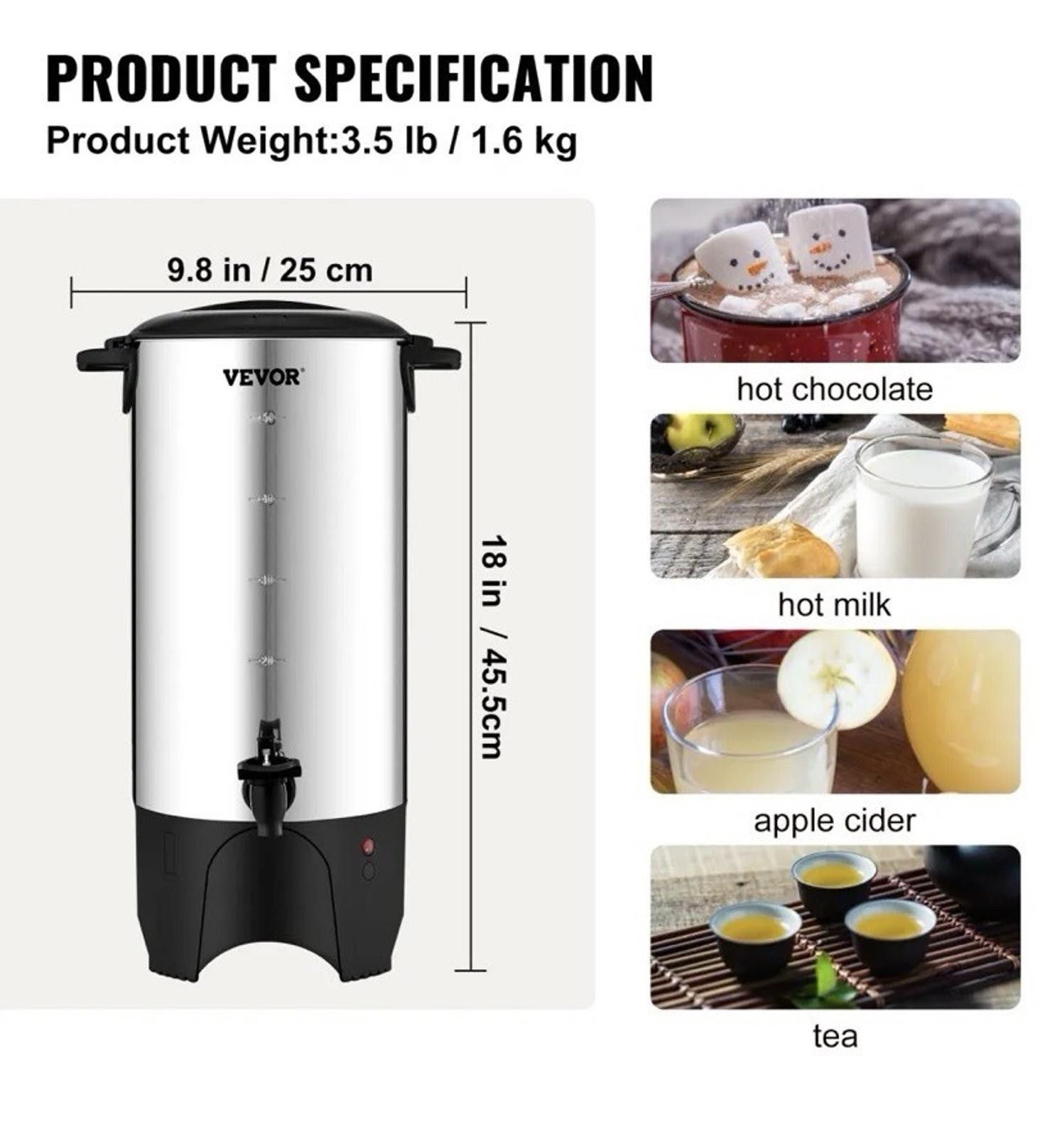 Other Vevor KLY-7.4K Electric Coffee Boiler New Size ONE SIZE - 7 Thumbnail