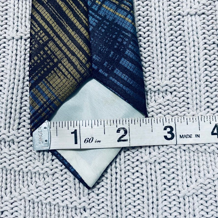 Vintage Vintage Ohrbach's blue and green abstract plaid silk tie Size ONE SIZE - 5 Thumbnail
