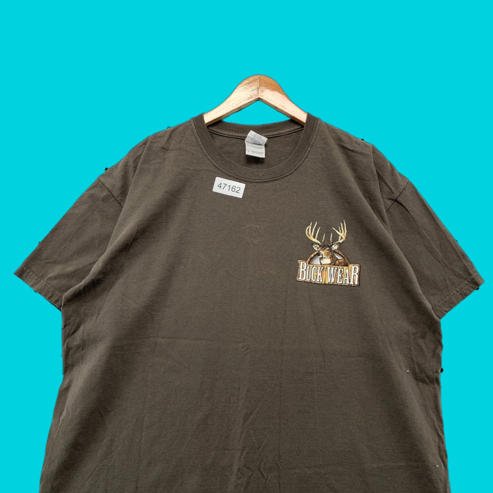 Gildan VINTAGE Gildan T-Shirt Mens XL Brown Funny Buck Wear Deer Hunt Outdoor Nature Turkey Animals Shirt Size US XL / EU 56 / 4 - 1 Thumbnail