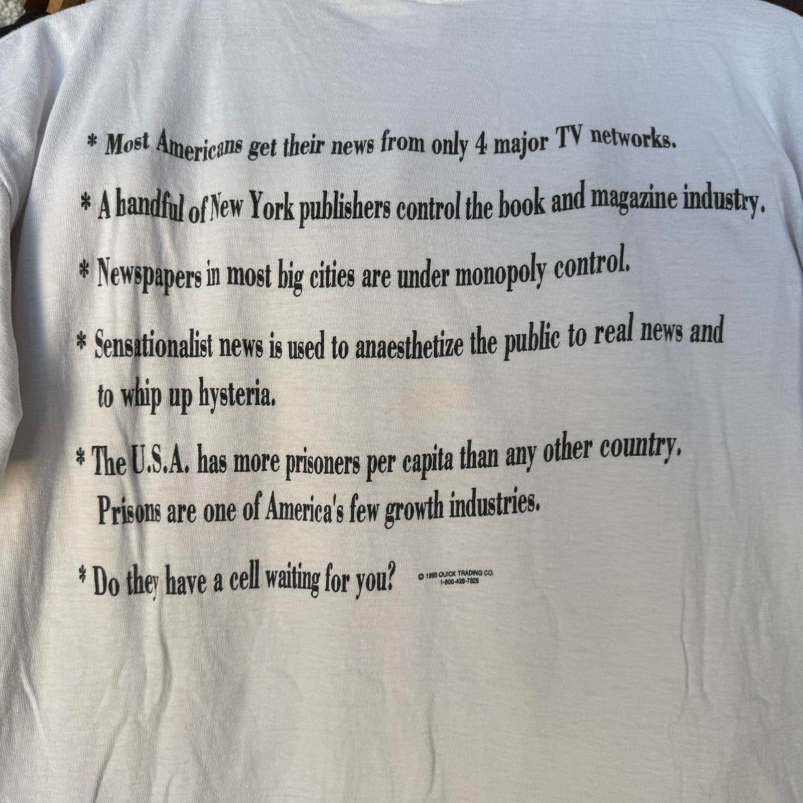 Other Vintage 1993 Political Tee This is Your Brain on Media Size US XL / EU 56 / 4 - 8 Thumbnail