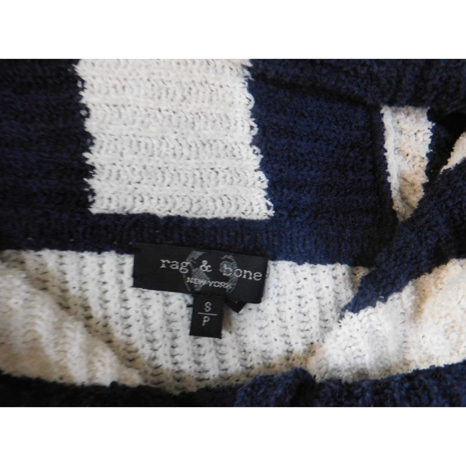 Rag & Bone rag & bone Womens Small sweater White striped knit pullover rib knit long sleeve Size S / US 4 / IT 40 - 5 Thumbnail