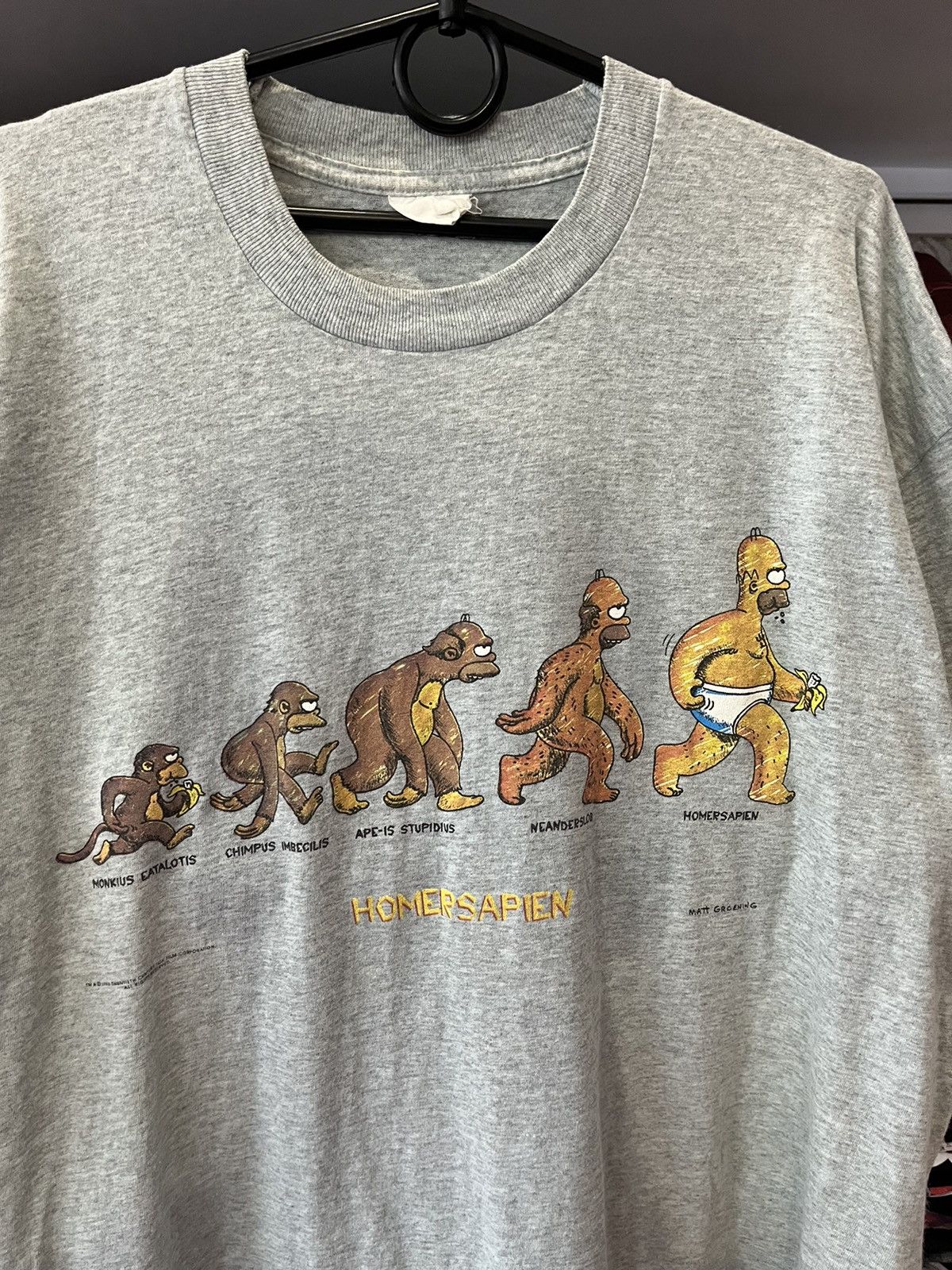 Cartoon Network Vintage 1999 Homer Simpson Evolution T- Shirt Homersapien Size US L / EU 52-54 / 3 - 3 Thumbnail