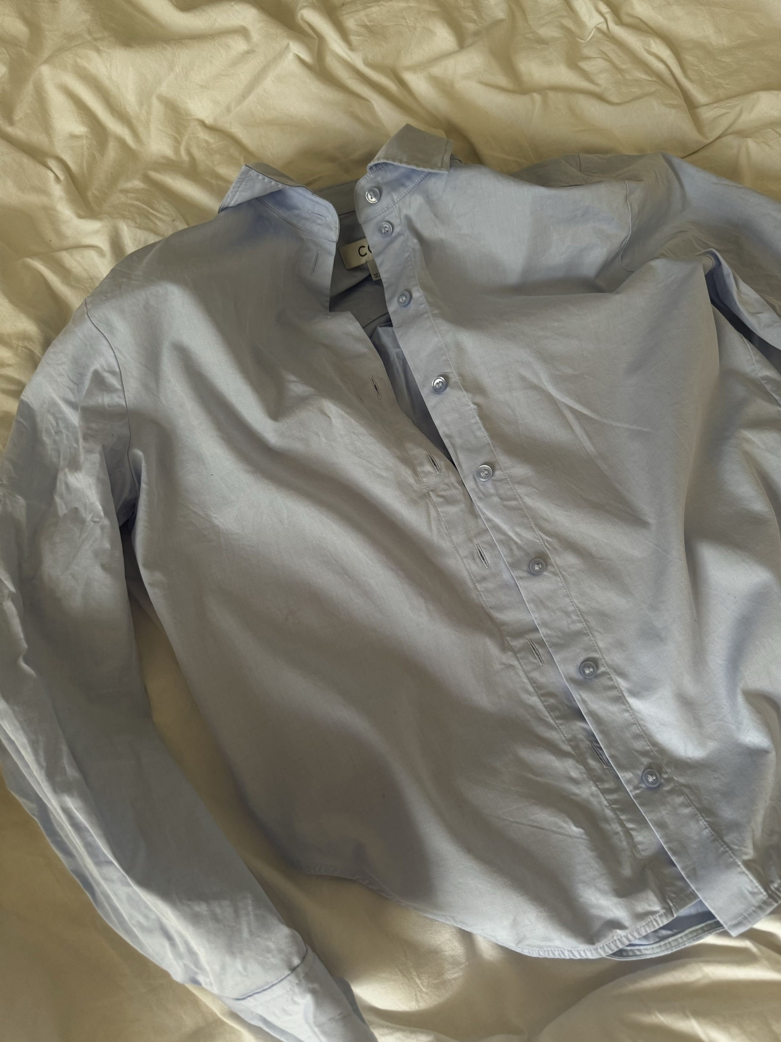 Cos POWER-SHOULDER COTTON-BLEND SHIRT Size XXS / US 00 / IT 34 - 1 Thumbnail