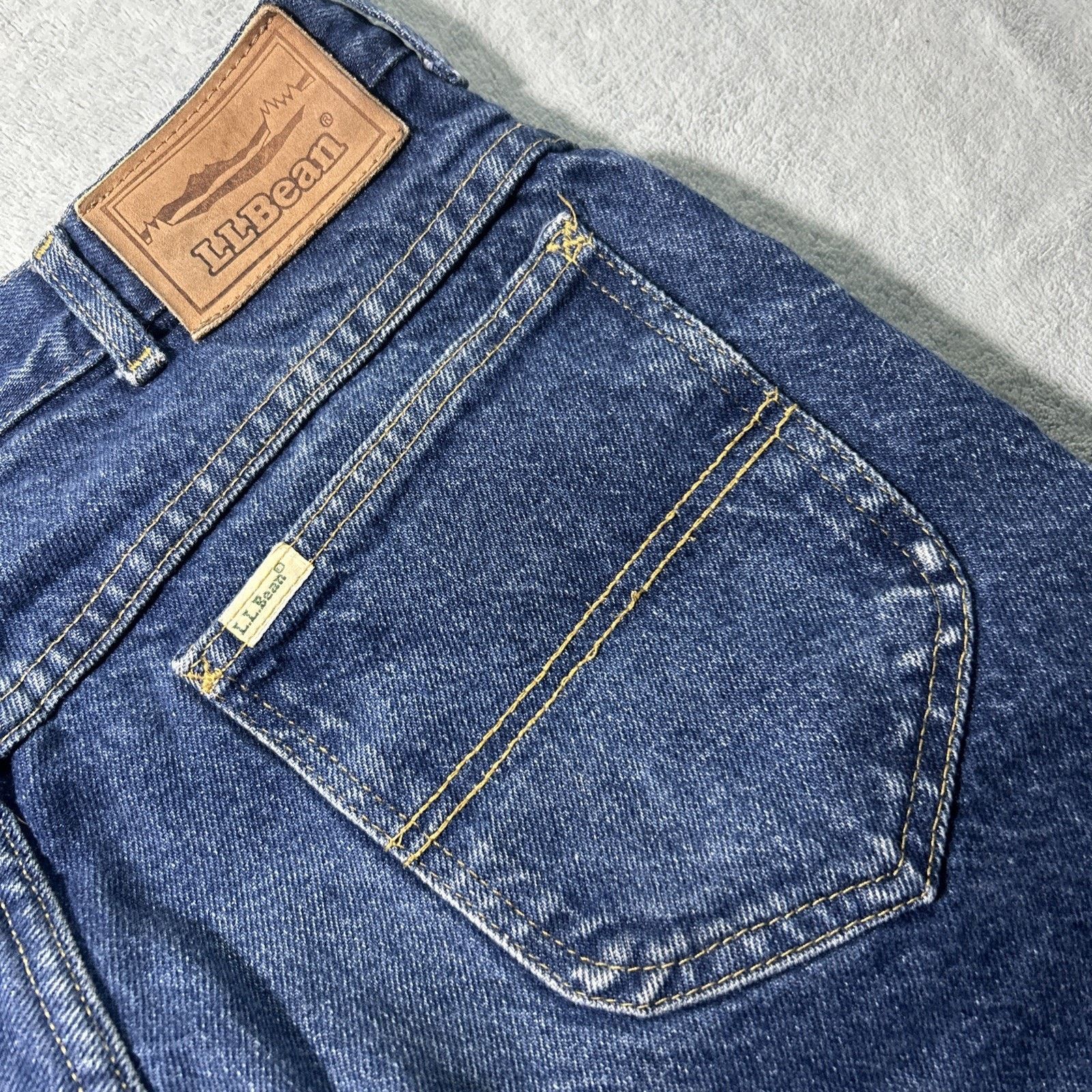 L.L. Bean USA LL Bean Flannel Lined Straight Jeans Mens 31x30 Plaid Size US 31 - 6 Thumbnail