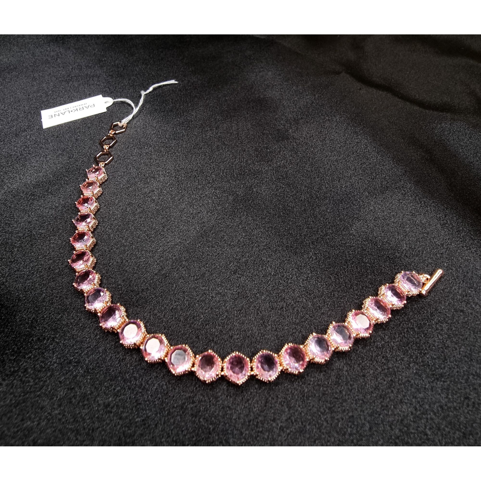 Vintage Park Lane Limited Edition Rose Gold Pink Crystal Tennis Brac Size ONE SIZE - 5 Thumbnail