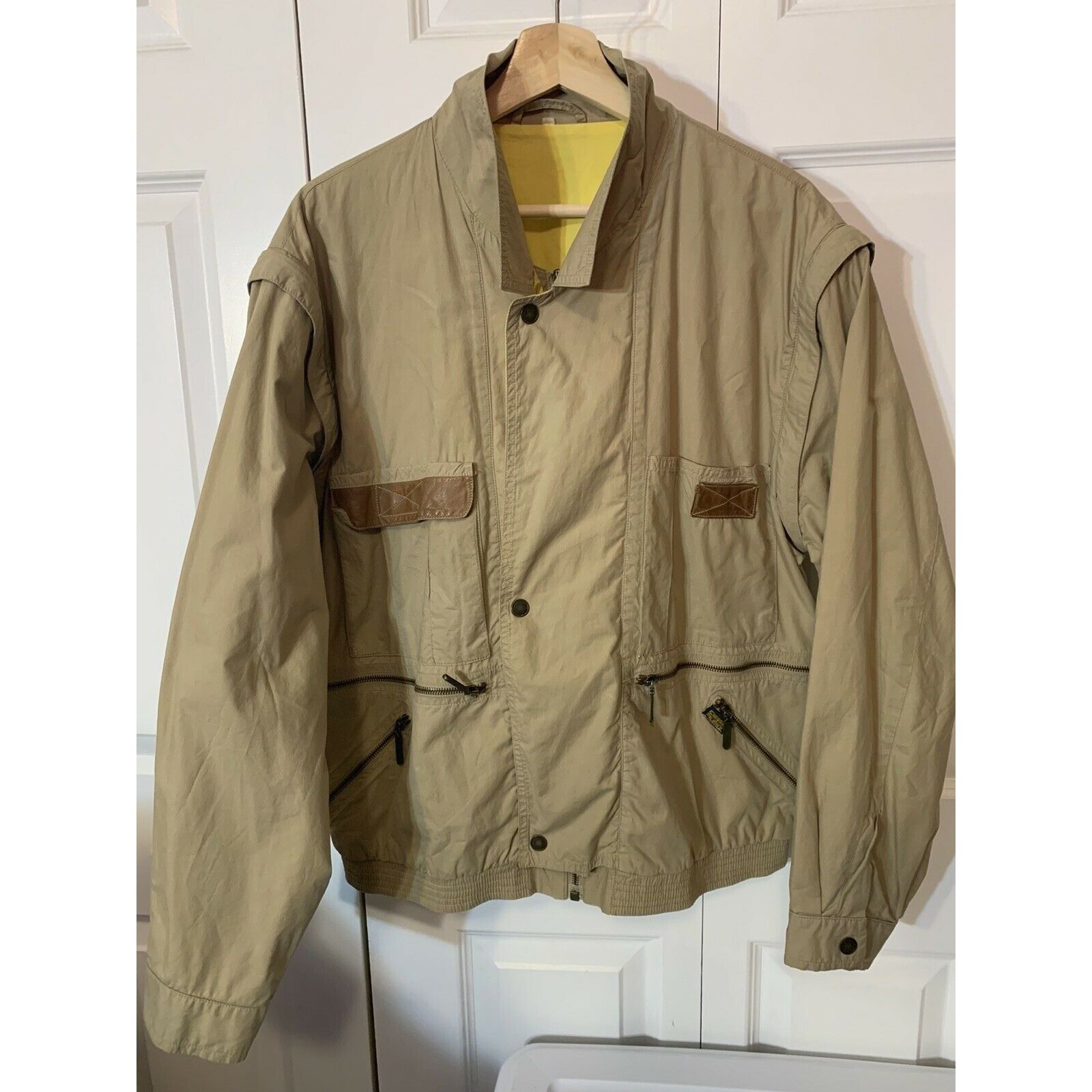 Other Vtg Ciesse Piumini Tan & yellow full zip windbreaker jacket Size US L / EU 52-54 / 3 - 4 Thumbnail