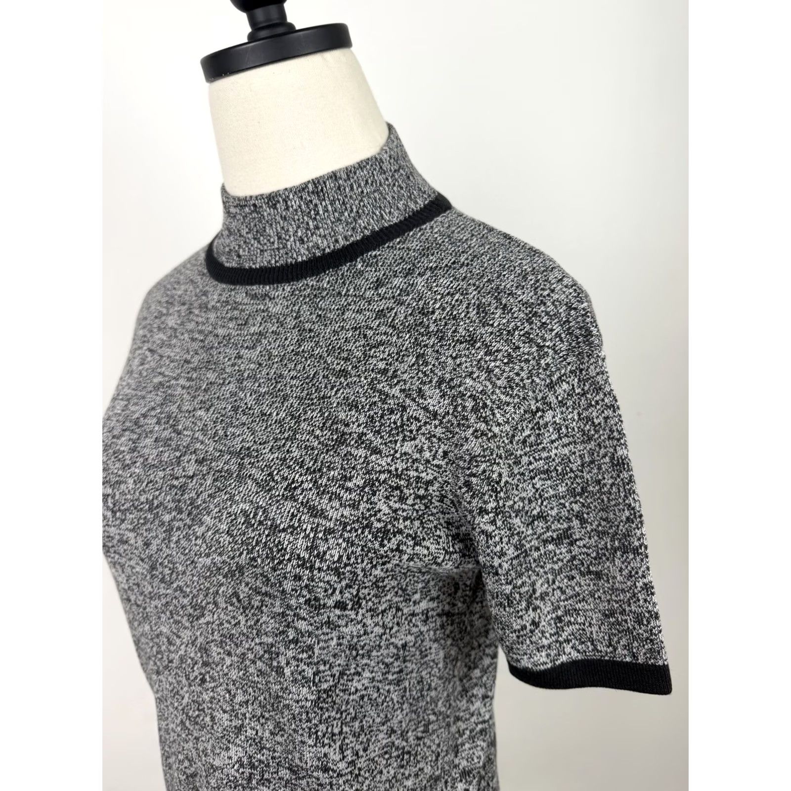 Vintage VINTAGE Joan Leslie Top Womens XS 90s Black Cotton Knit Mock Neck Basic Size XS / US 0-2 / IT 36-38 - 4 Thumbnail
