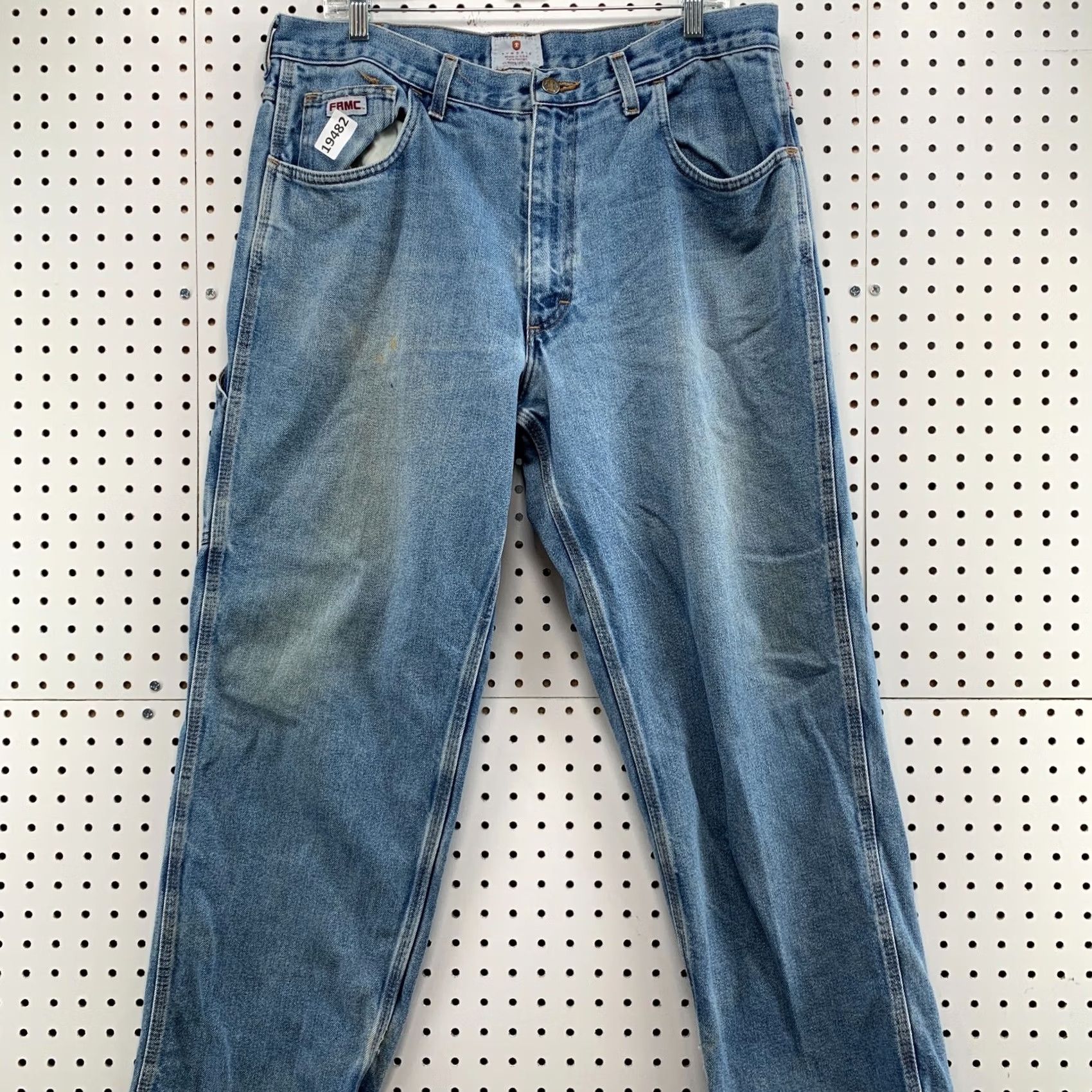 Denime Tyndale Denim Jeans Flame Resistant Blue Carpenter Pants Mens Fit 35x30 Straight Size US 35 - 5 Thumbnail
