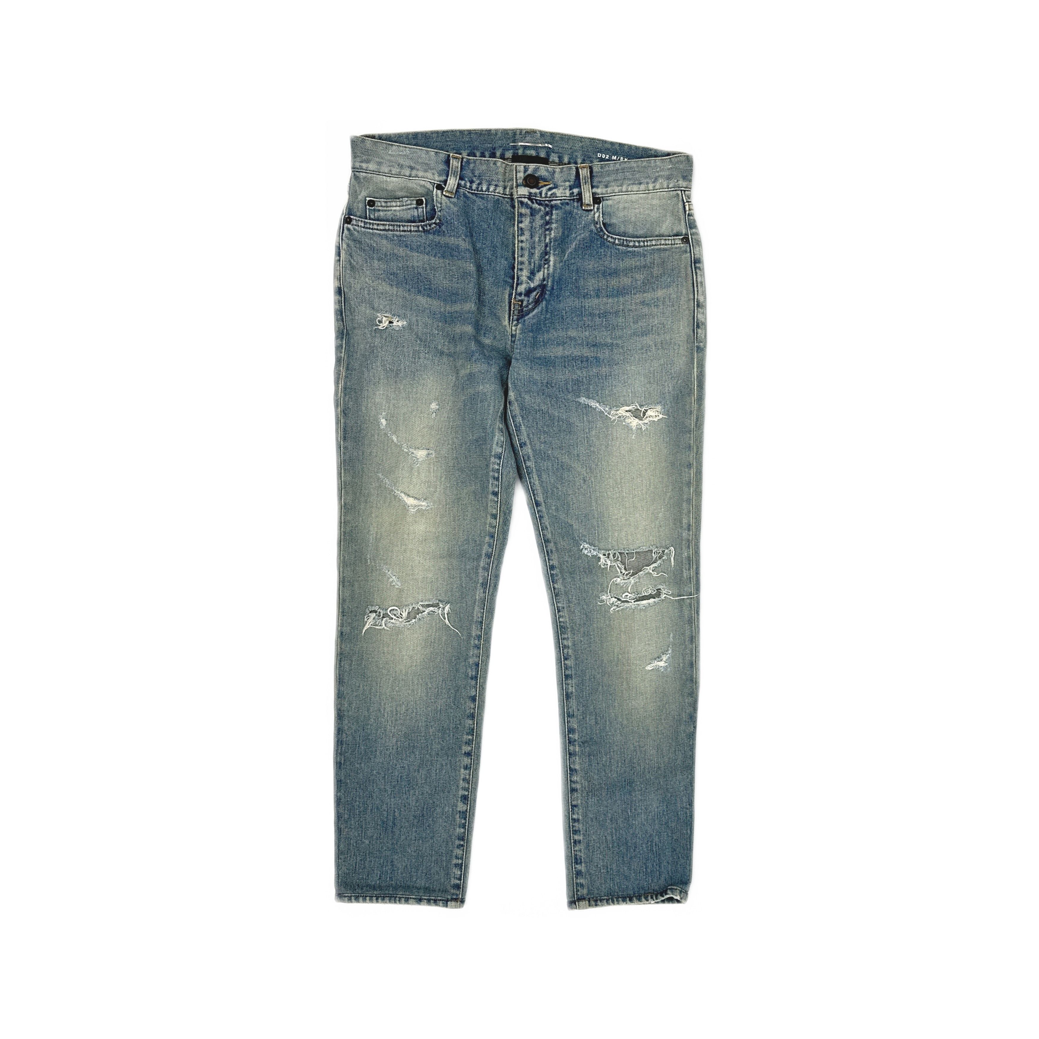 Saint Laurent Paris Saint Laurent D02 Distressed Denim Jeans Size 30 Size US 30 / EU 46 - 1 Thumbnail