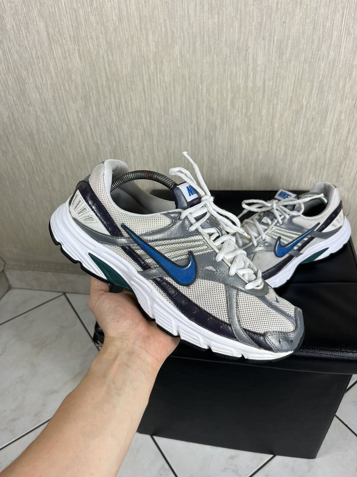 Nike Xccelerate Y2K Classic Retro Sneakers Shoes in Silver, Men's (Size 10.5)