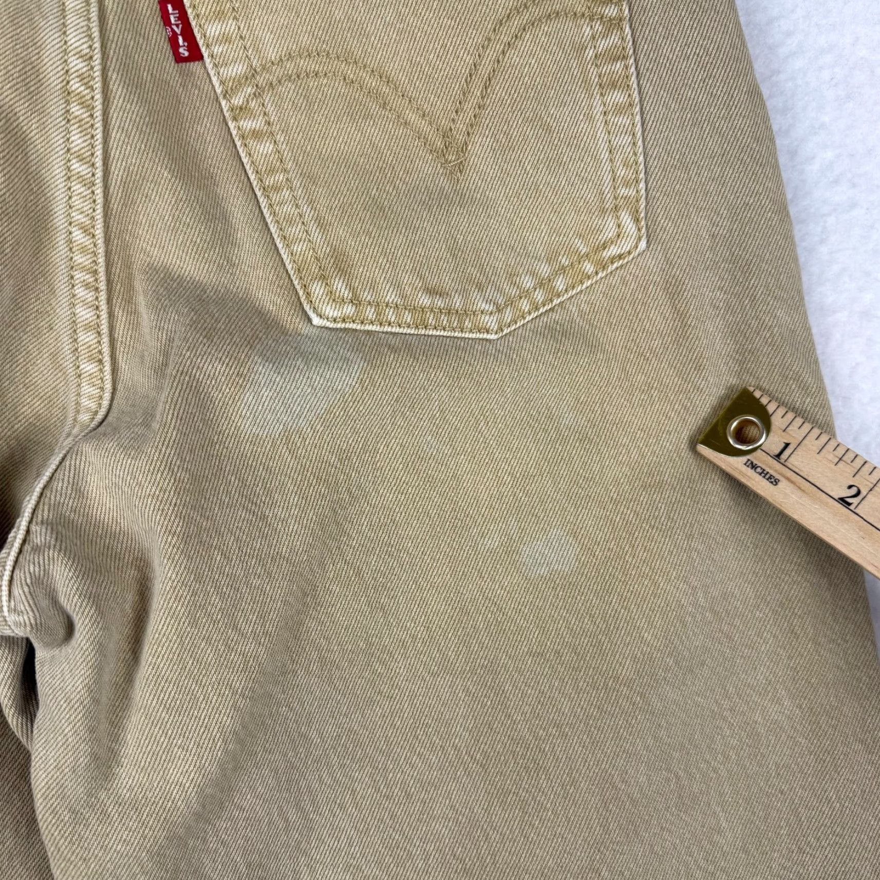 Levi's VINTAGE Levi's Premium Ribcage Wide Leg Jeans 25x32 Womens Beige Tan Denim 5-Pocket Wide-Leg Baggy Size 42" / US 20 - 4 Thumbnail