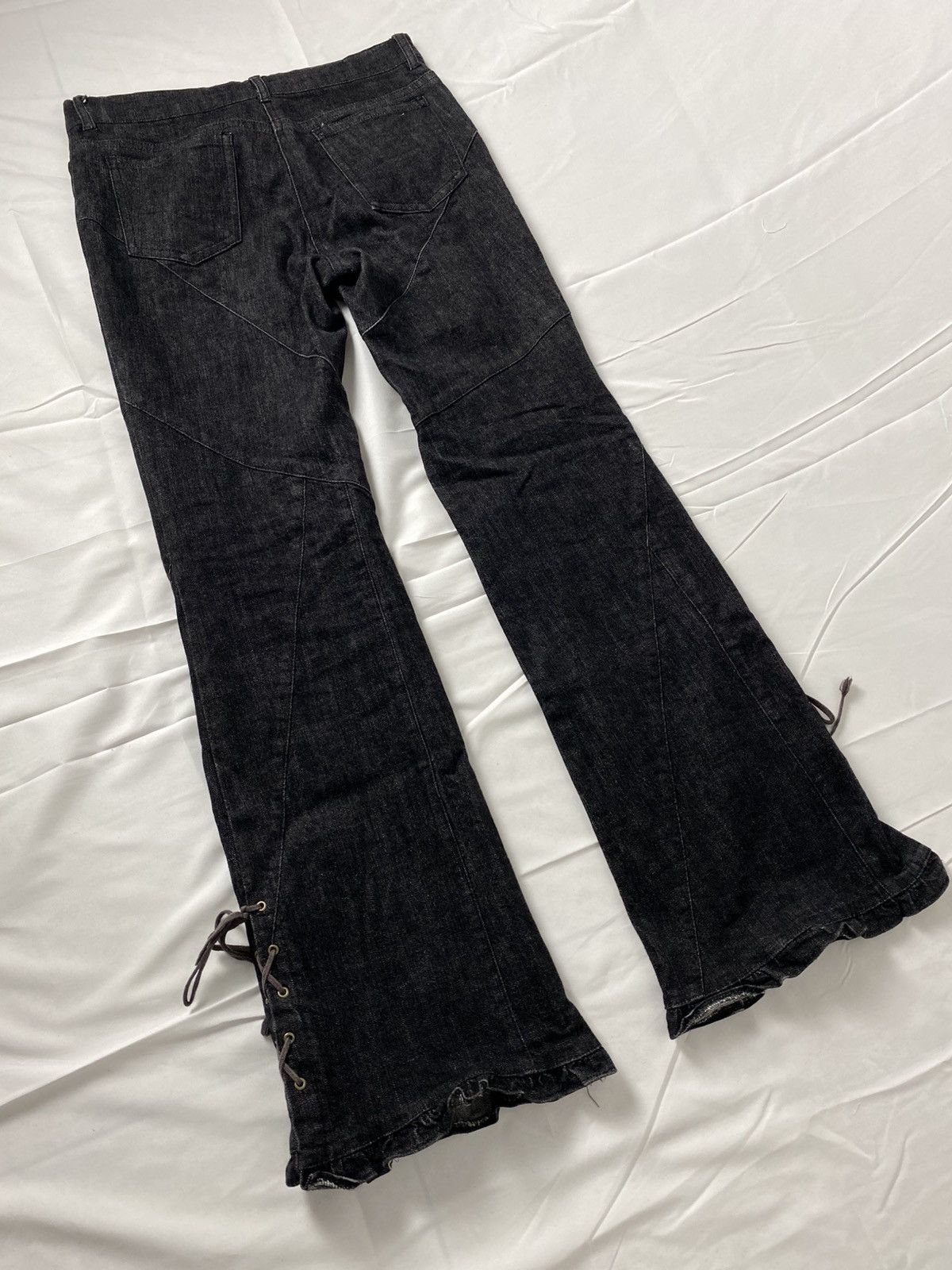Tornado Mart L’est Rose Flared Lace Up Denim Pants like Tornado Mart Size US 28 / EU 44 - 14 Thumbnail