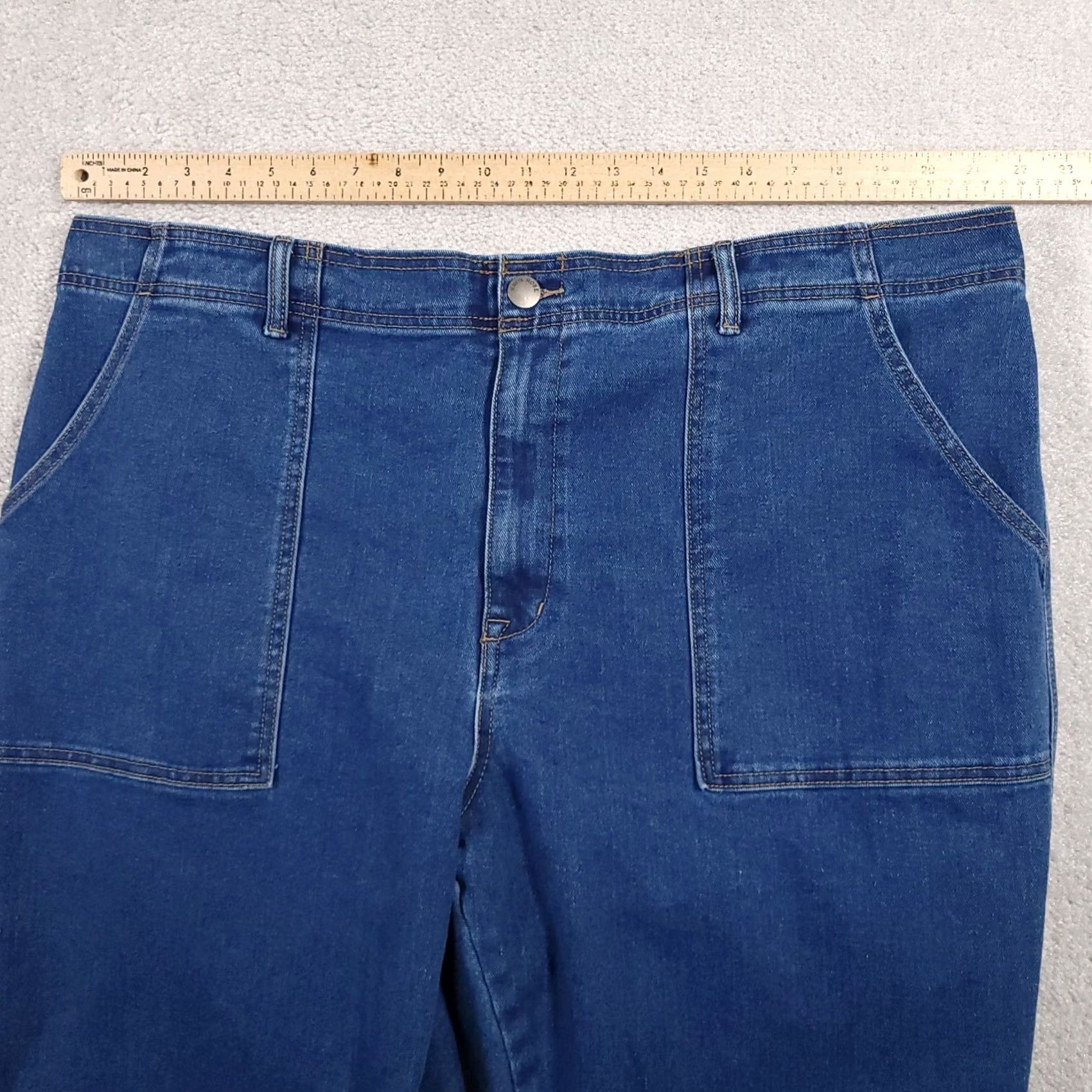 Vintage Knox Rose Jeans Women's 2X Plus Elastic Waist Straight Medium Wash 44X30 Jeans Size 40" / US 18 - 6 Thumbnail