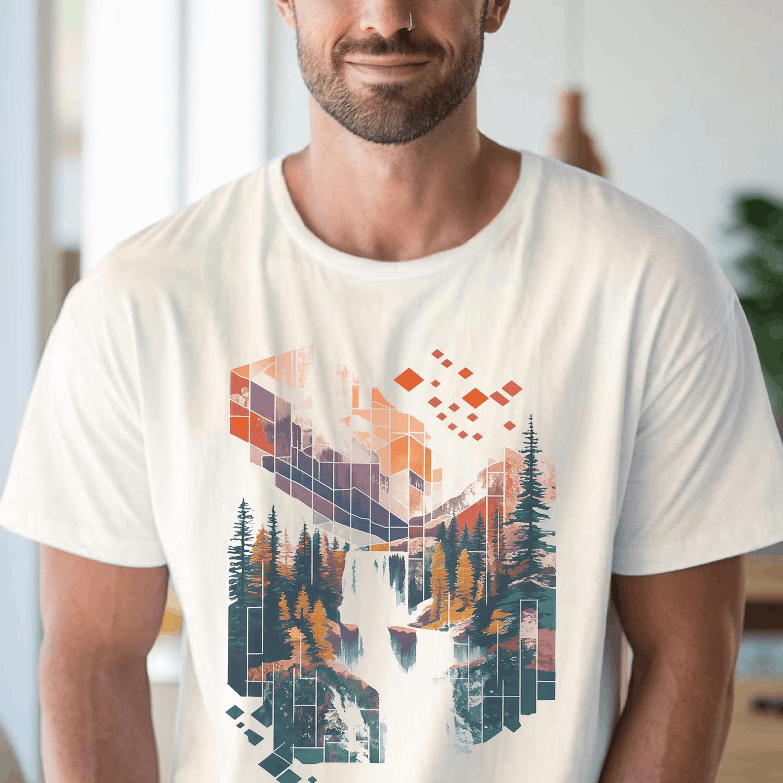 Other Geometric Mountain Waterfall T-Shirt Size M / US 6-8 / IT 42-44 - 3 Thumbnail