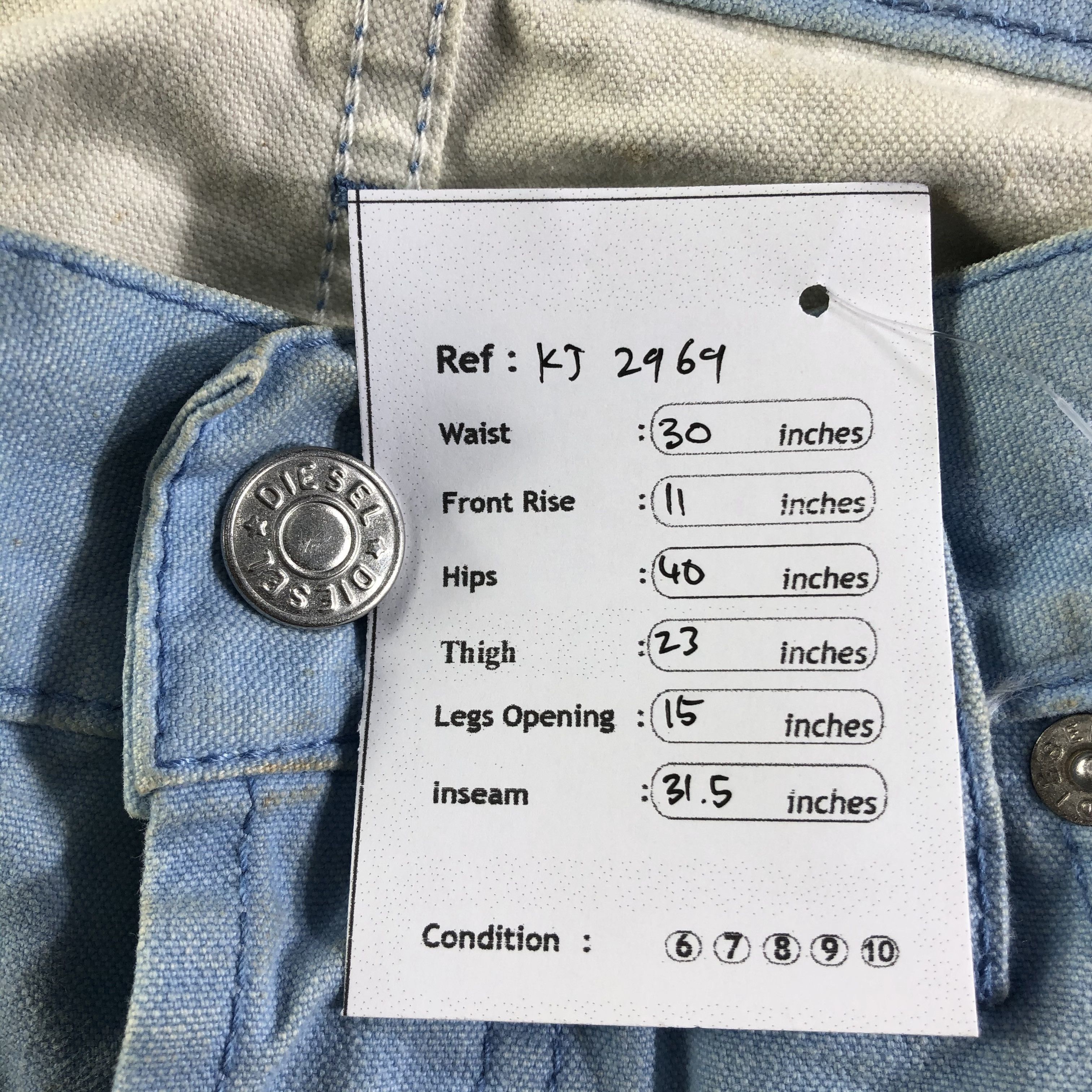 Diesel Diesel Jeans Dirty Blue Wash Denim KJ2969 Size US 30 / EU 46 - 12 Thumbnail