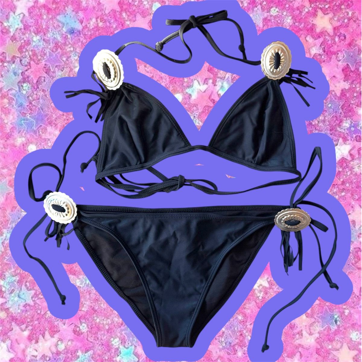 Beach Riot BEACH RIOT Medusa El Dorado Concho Fringe Bikini M L NWOT Size M / US 6-8 / IT 42-44 - 1 Thumbnail