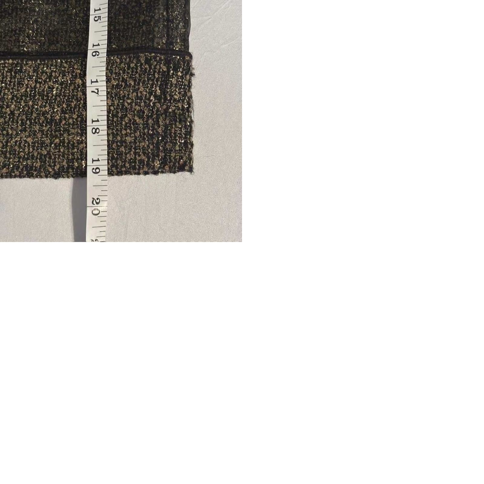 Ann Taylor LOFT Black Gold Tweed Sheer Overlay Mini Swing Skirt Womens Size 4 Size 27" / US 4 / IT 40 - 9 Thumbnail