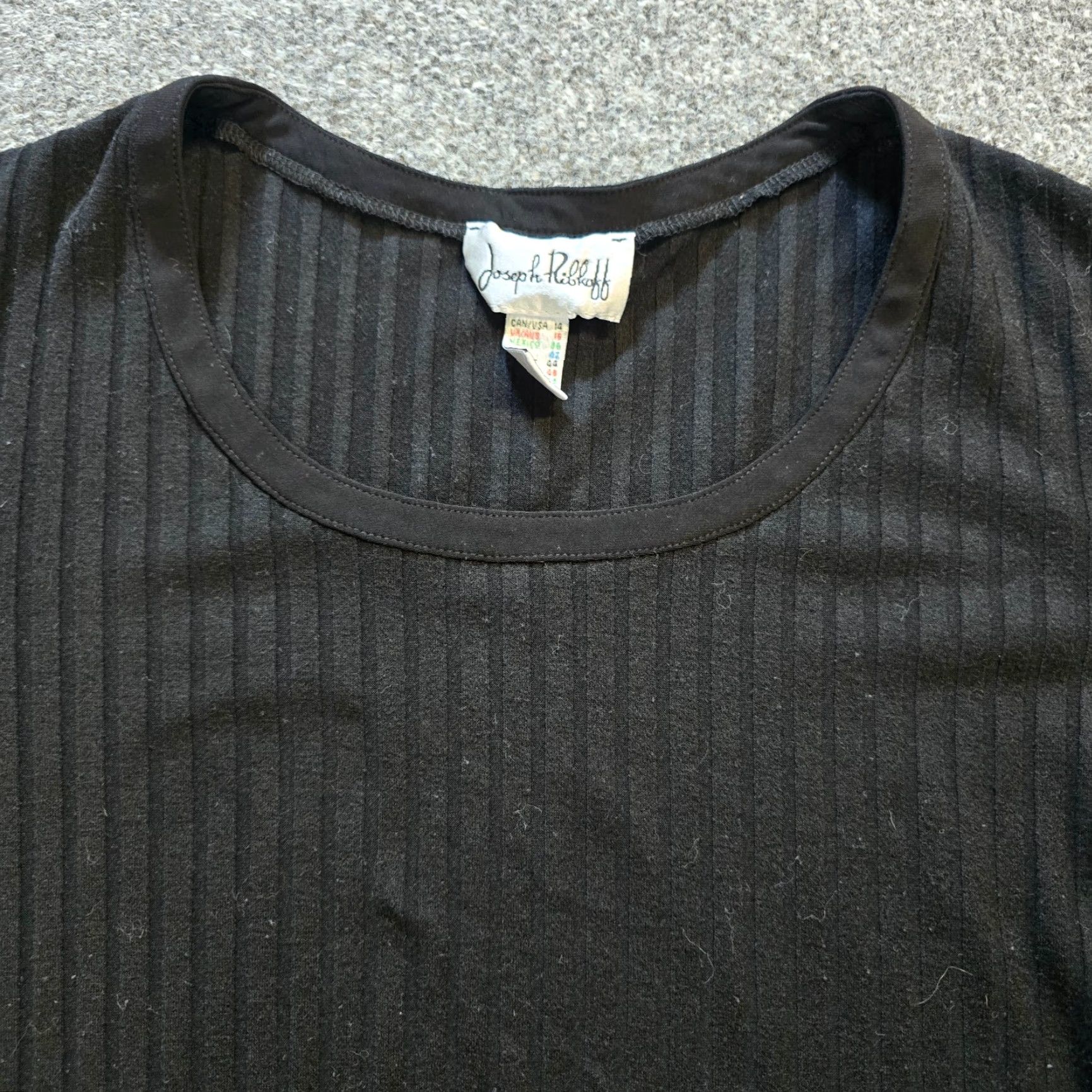 Joseph Ribkoff Joseph Ribkoff Sweater Womens Size 14 Black Ribbed Long Sleeve Capsule Minimal Pullover Knit Round Neck Casual Regular Womens (Sweater) Size XL / US 12-14 / IT 48-50 - 2 Thumbnail
