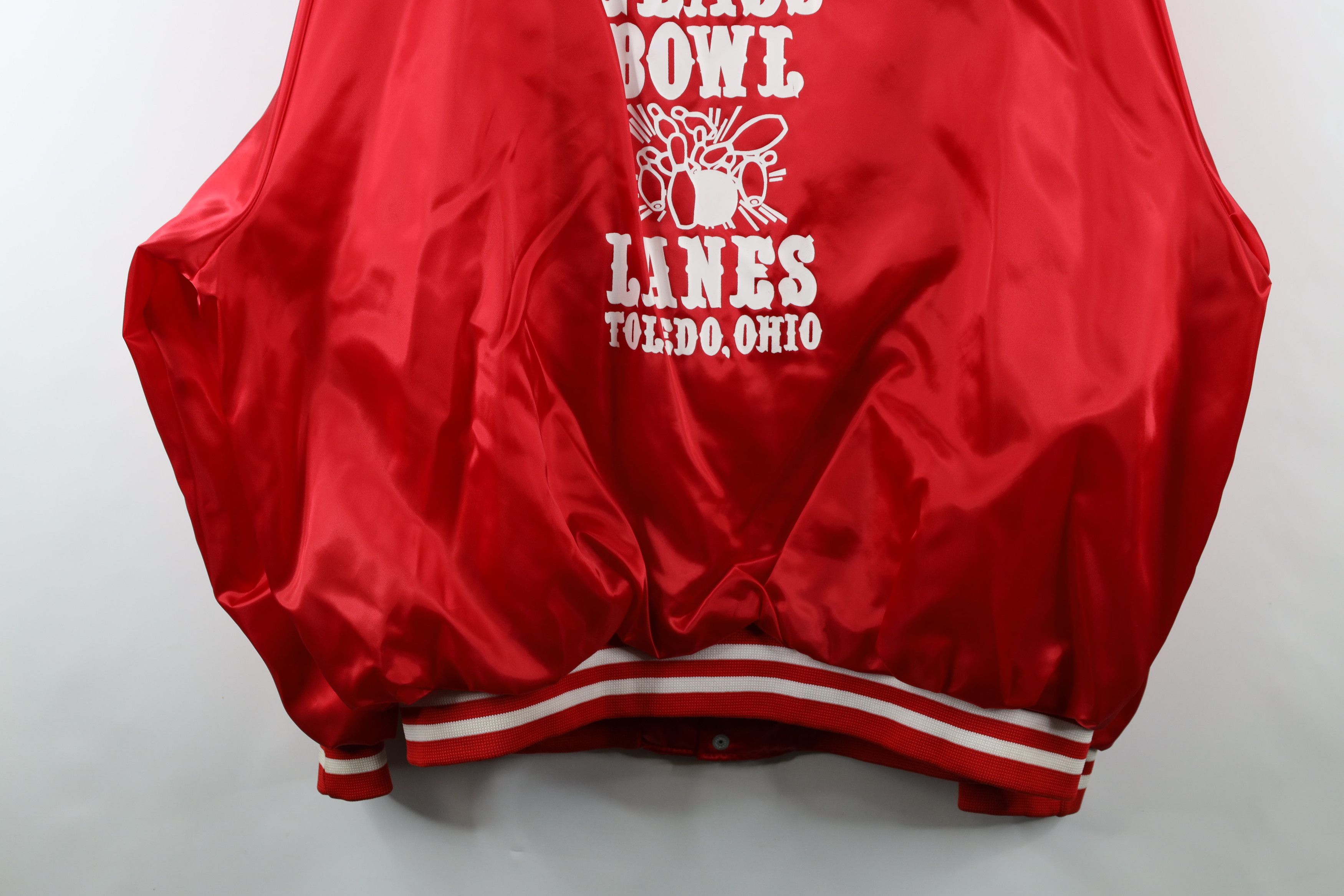Vintage Vintage 70s 80s Glass Bowl Lanes Bowling Satin Bomber Jacket Size US XXL / EU 58 / 5 - 16 Thumbnail