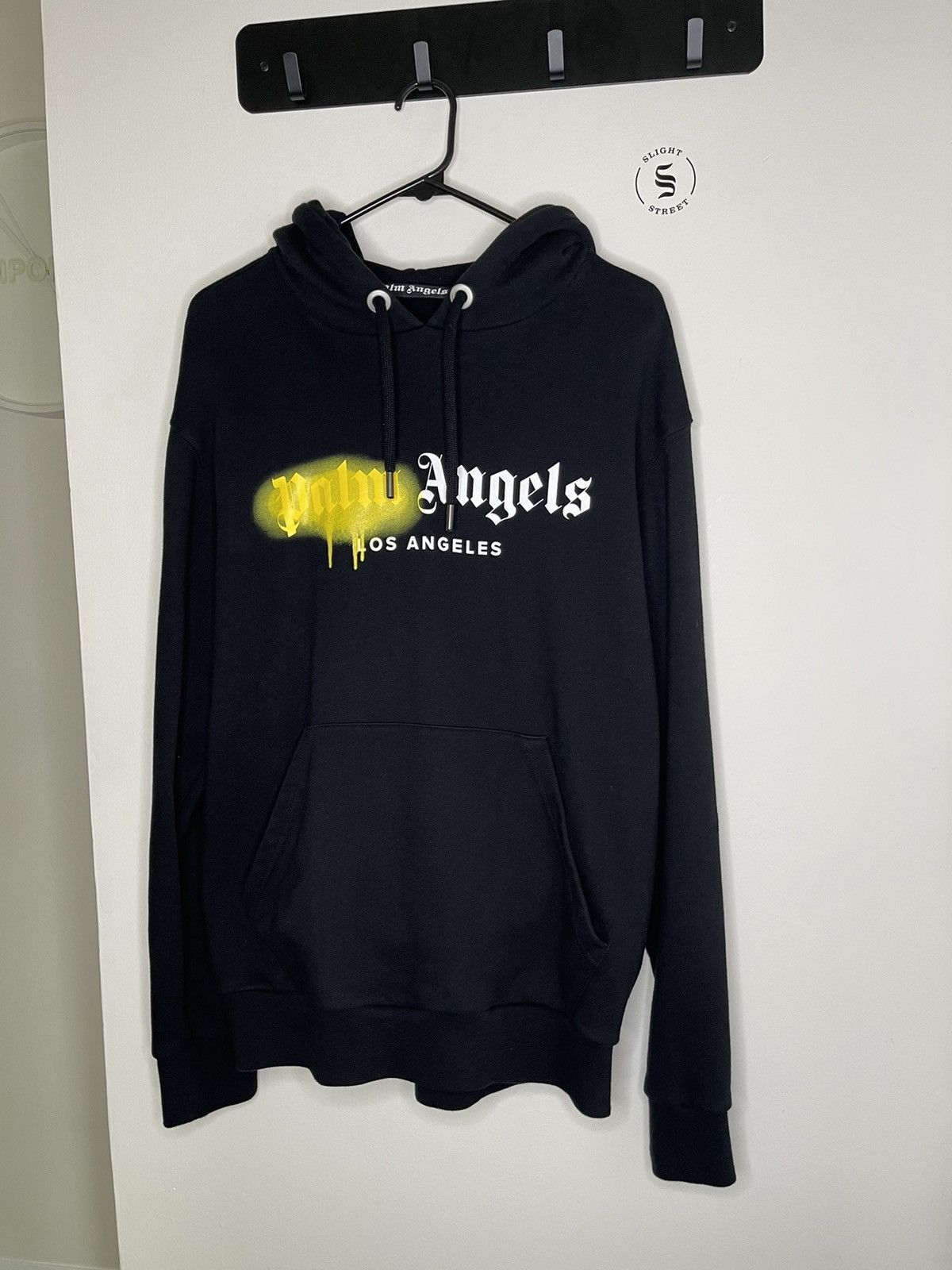 image of Palm Angels Los Angeles Sprayed Hoodie in Black, Men's (Size Small)