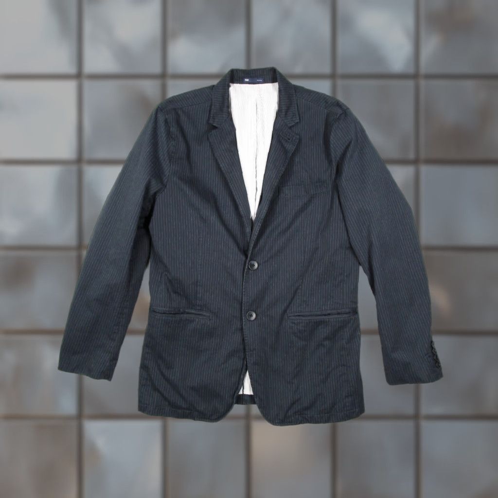 Gap VINTAGE Gap Men's Blazer Jacket Small Blue Striped Wool 2-Button Unstructured City Preppy Size 36R - 1 Thumbnail