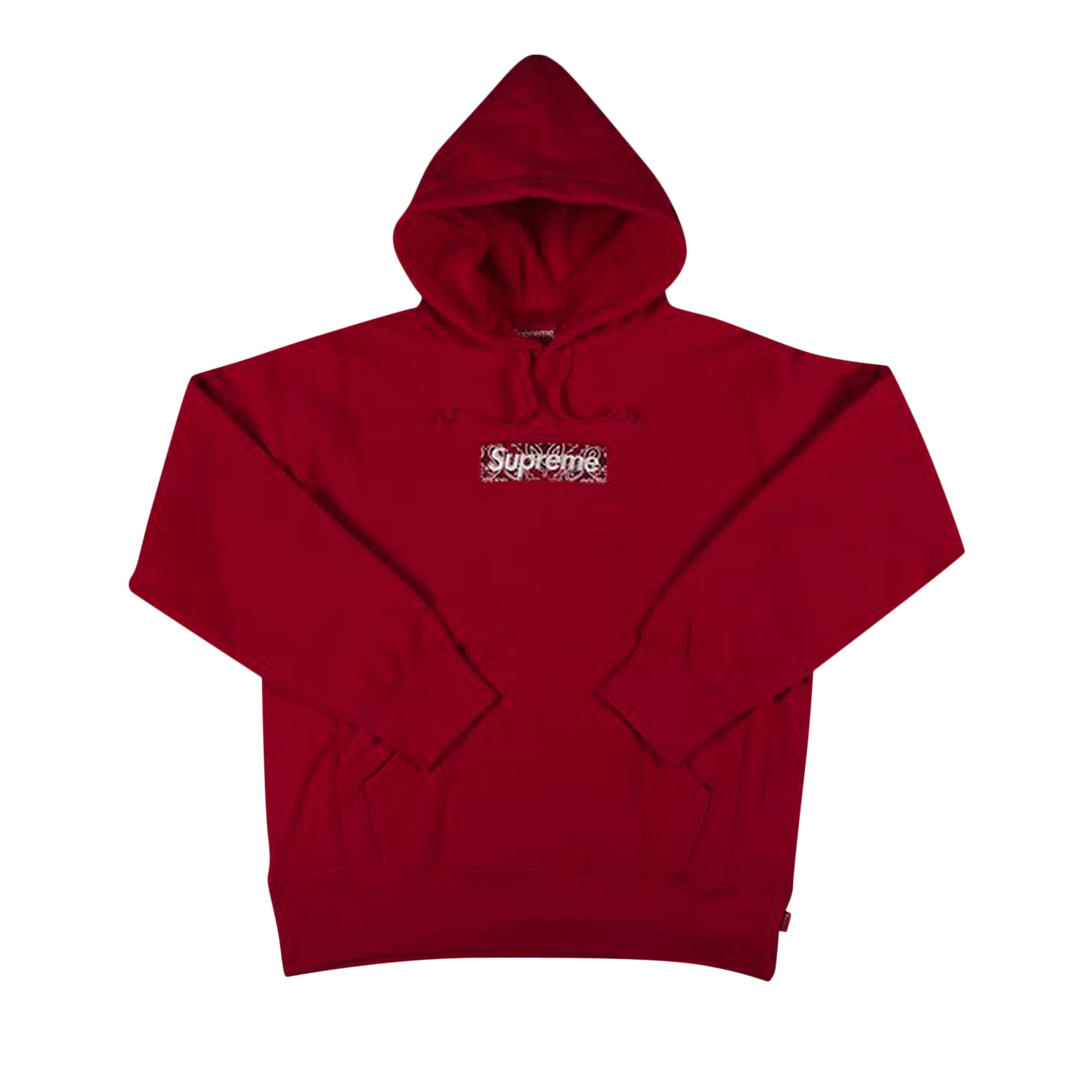 image of Supreme Bandana Box Logo Hooded Sweatshirt Red, Men's (Size XL)