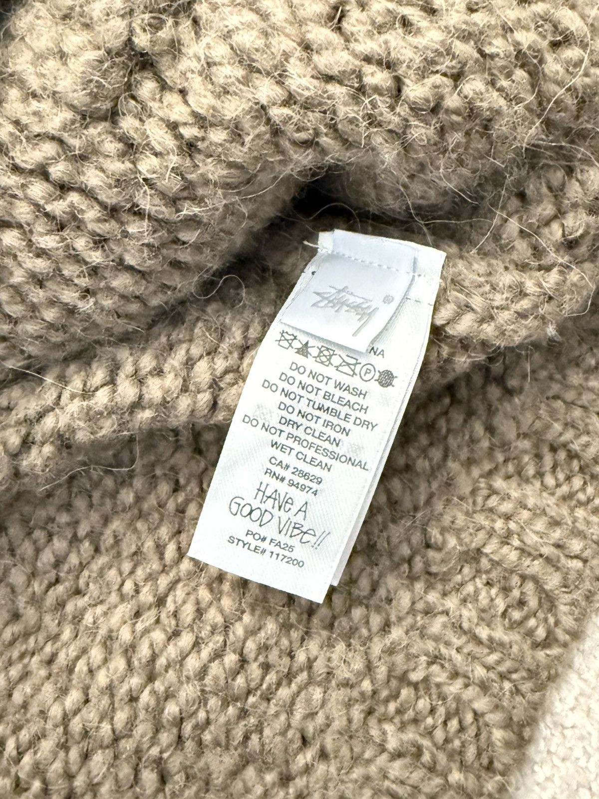Stussy Stussy Chunky Knit Zip Hoodie (Fossil) Size US S / EU 44-46 / 1 - 7 Thumbnail
