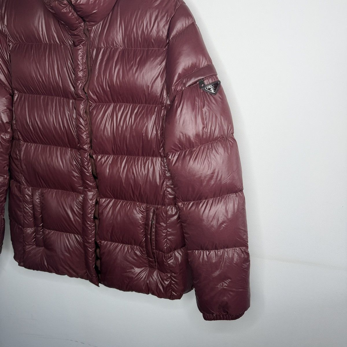 Prada Prada Milano Puffer Down Jacket Re-Nylon Archive Burgundy Size US M / EU 48-50 / 2 - 2 Thumbnail
