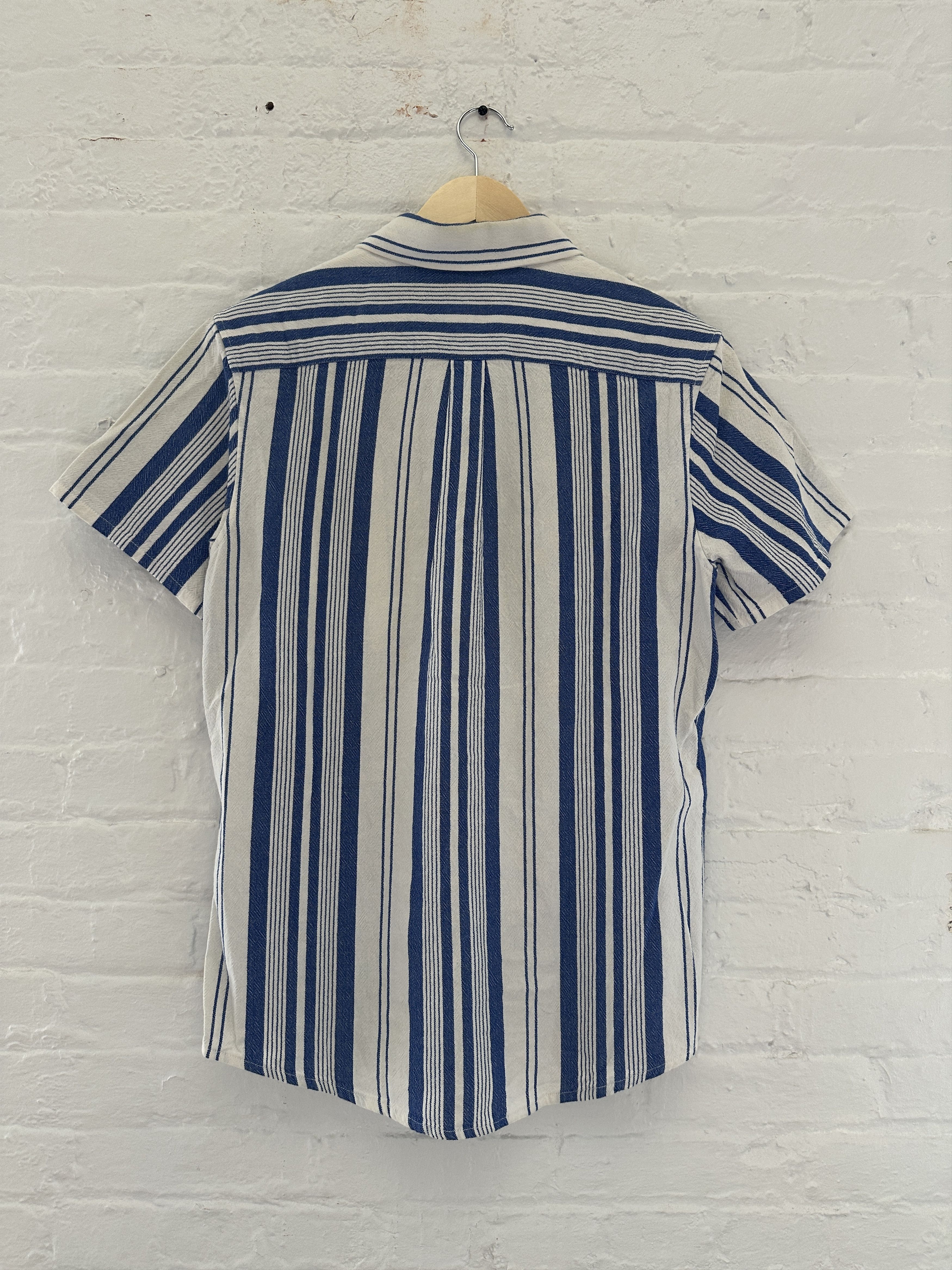 A.P.C. A.P.C. Striped Short Sleeve Button Up Shirt Size US S / EU 44-46 / 1 - 3 Thumbnail