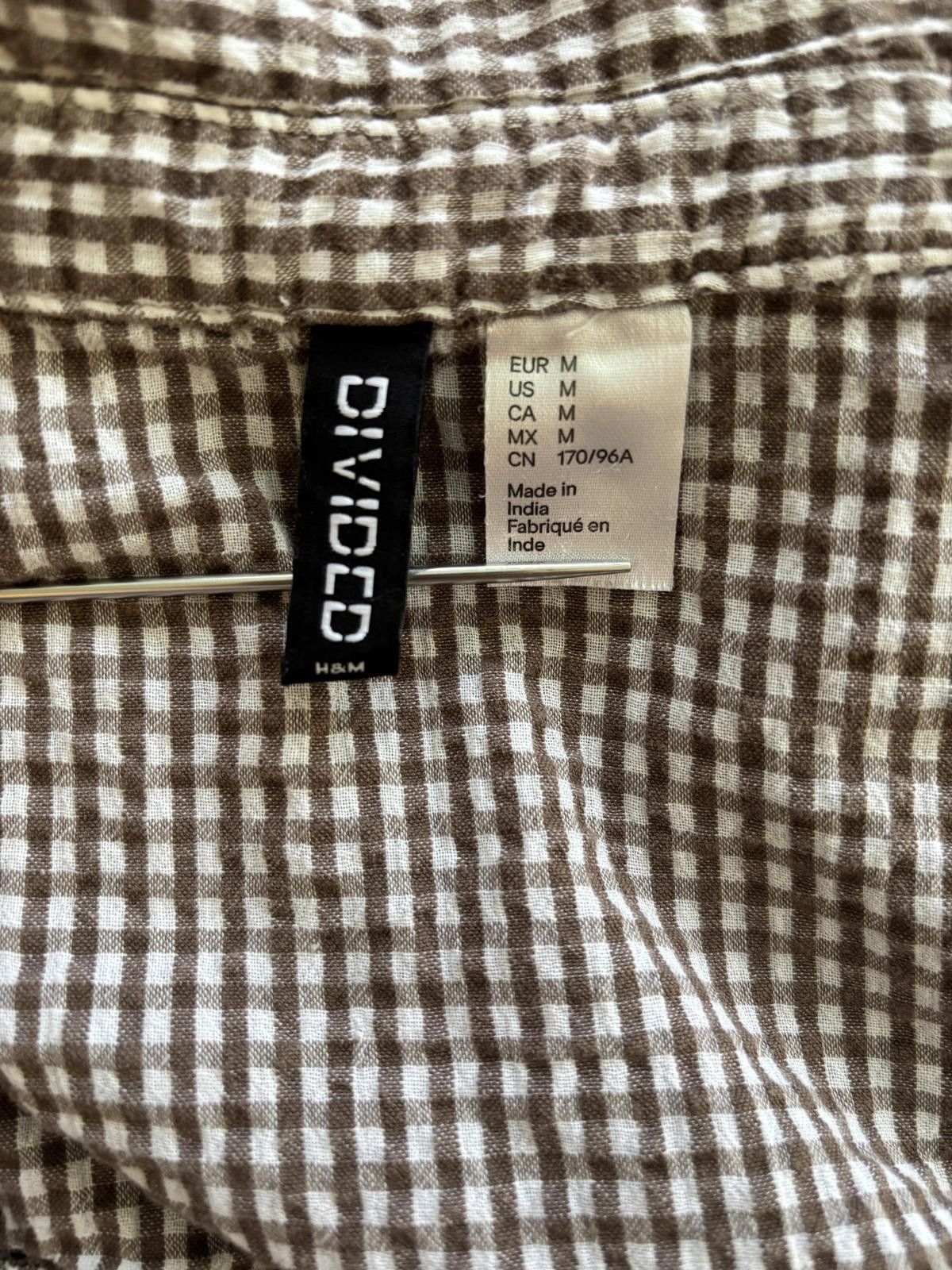 Divided Cottage core Boho Button-Up Shirt with Checkered Pattern Size ONE SIZE - 6 Thumbnail