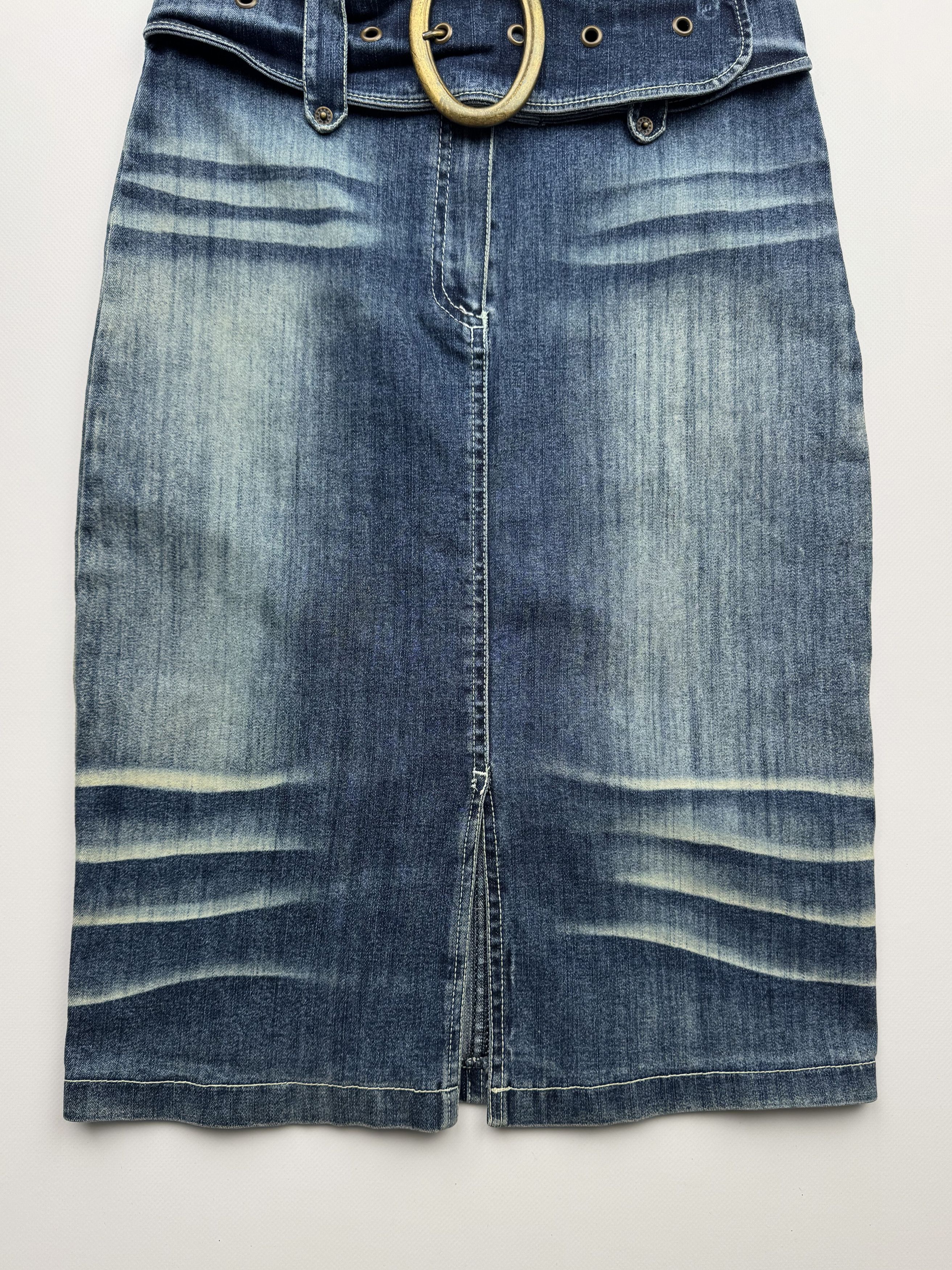 Vintage Vintage Faded Skirt With Belt B408(V228)E2 Size 25" / US 0 / IT 36 - 3 Thumbnail