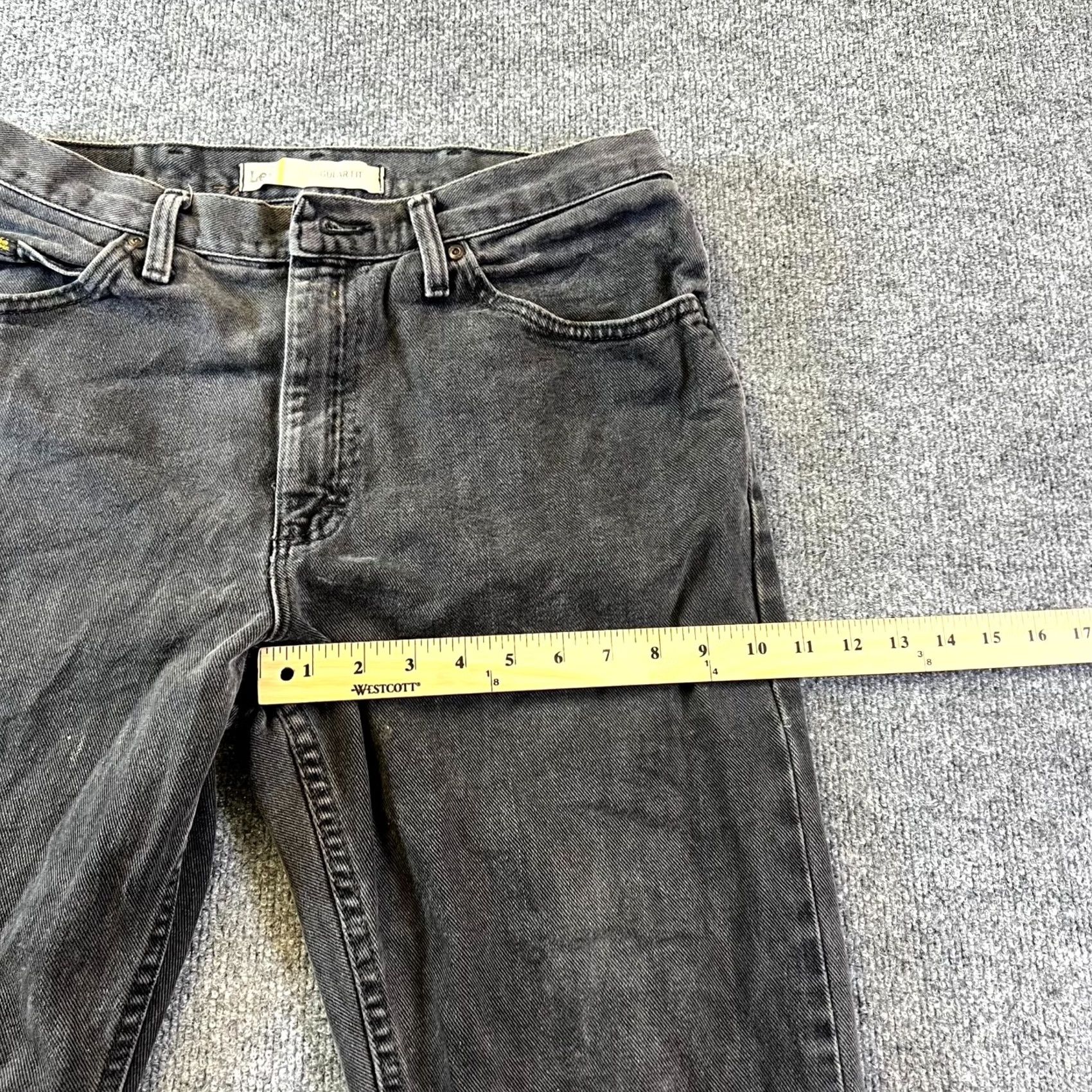 Lee VINTAGE Lee Jeans Mens 34 Gray Men 34x34 Denim Dark Wash Straight Zip Fly Workwear Size US 34 / EU 50 - 5 Thumbnail