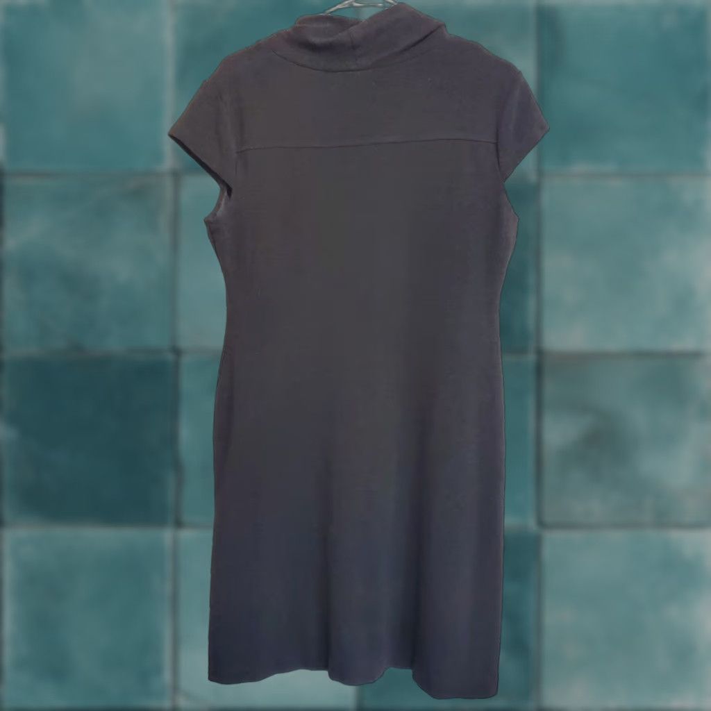Banana Republic Dress Women M Gray Cowl Neck Cap Sleeve Stretch Mini Office/career in Grey (Size Medium)