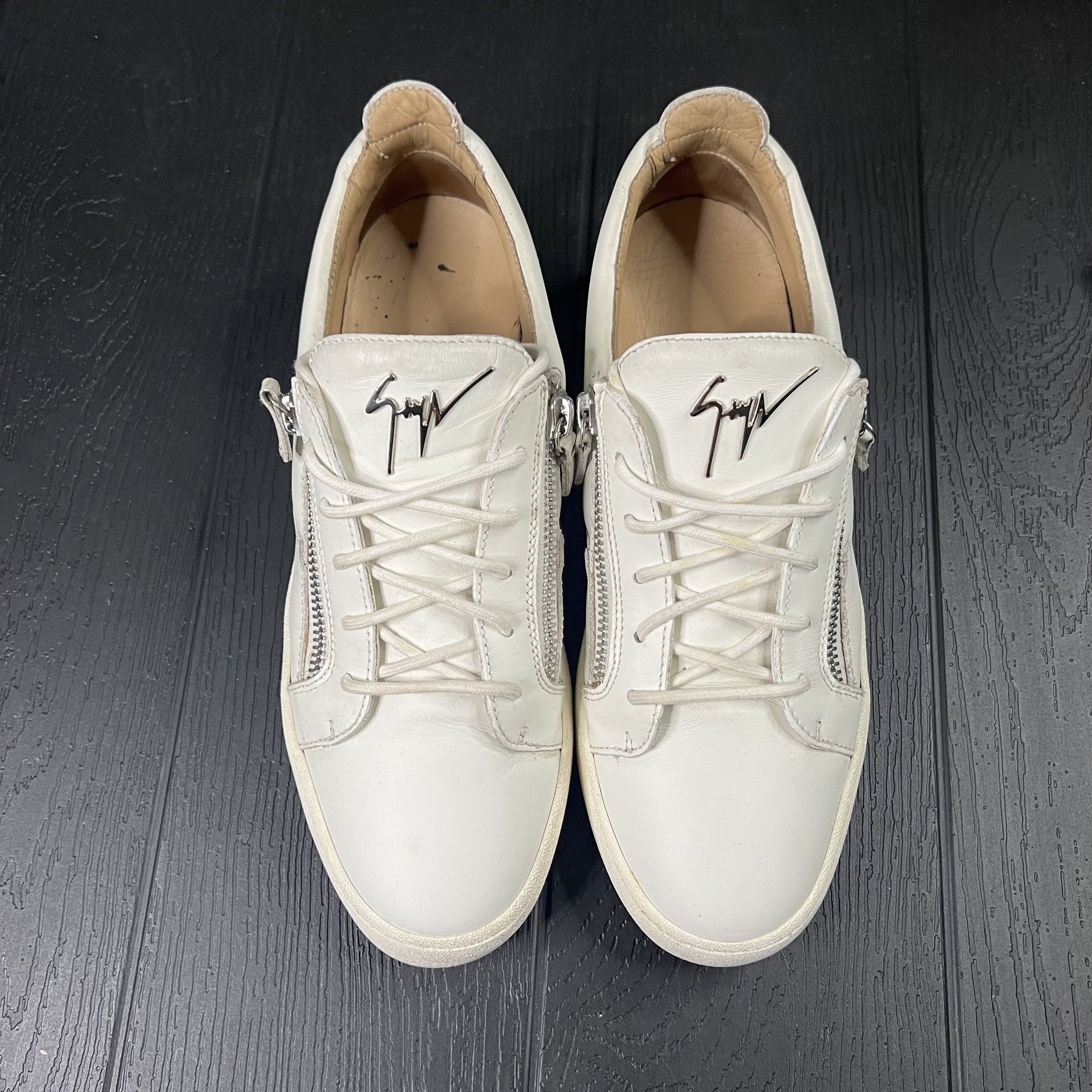 Giuseppe Zanotti Giuseppe Zanotti Double Zip Low Top Sneaker White Black Size US 11 / EU 44 - 12 Thumbnail