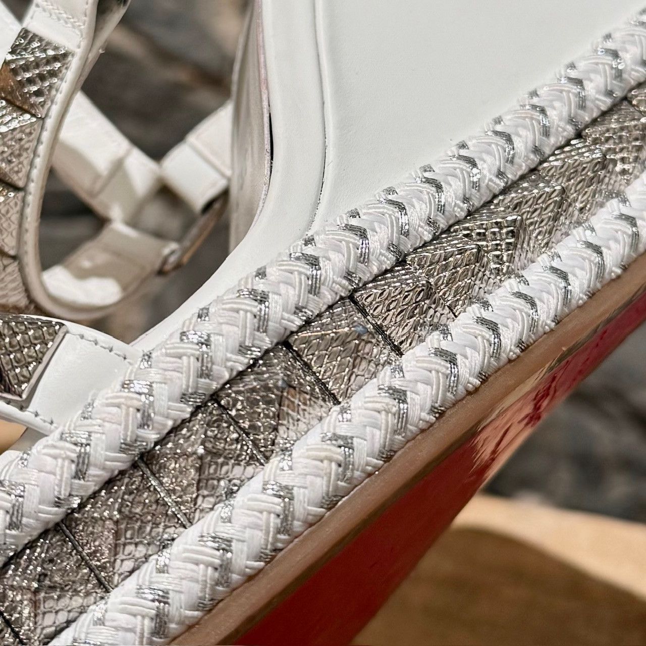 Christian Louboutin Christian Louboutin Leather Studded Pyraclou Wedge Sandals Size US 8 / IT 38 - 14 Thumbnail