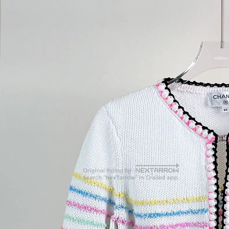 Chanel Chanel 24S colourful striped knitted cardigan coat Size XXS / US 00 / IT 34 - 4 Thumbnail