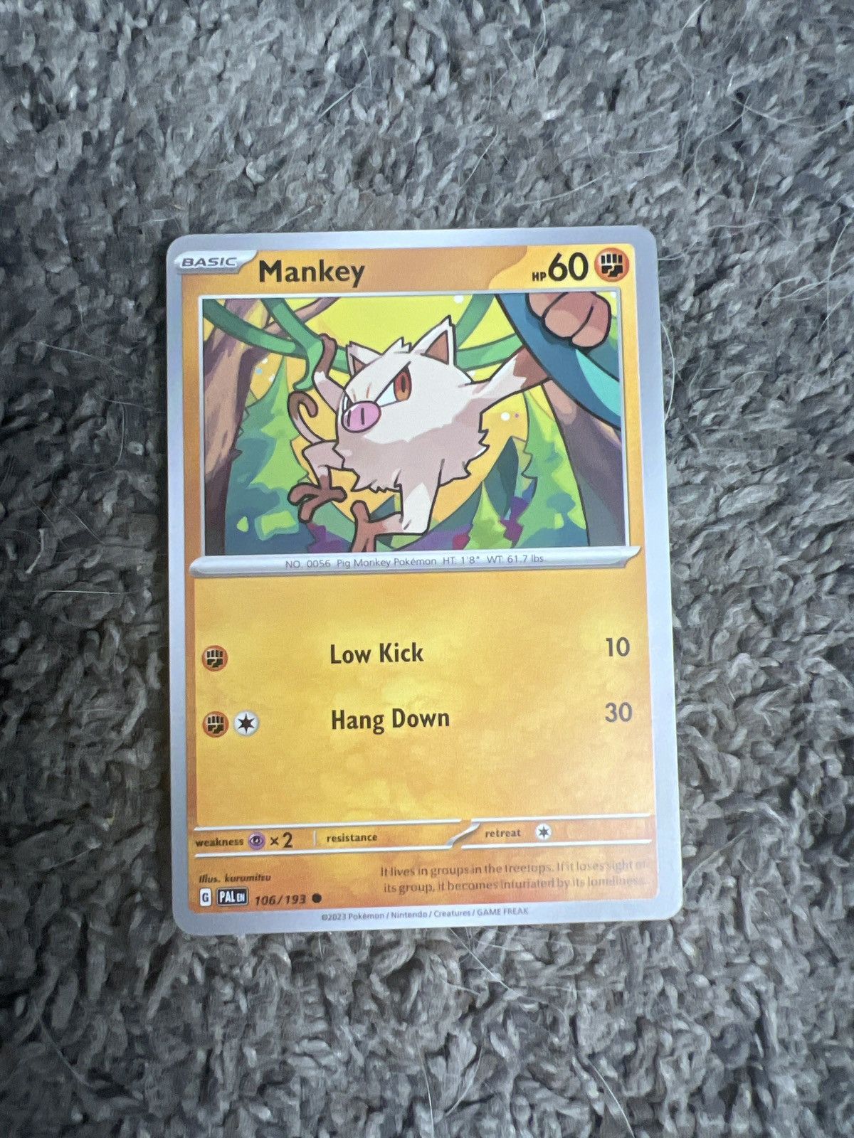 Hypebeast × Nintendo × Pokemon 2023 Pokémon Mankey Basic Card Size ONE SIZE - 1 Thumbnail