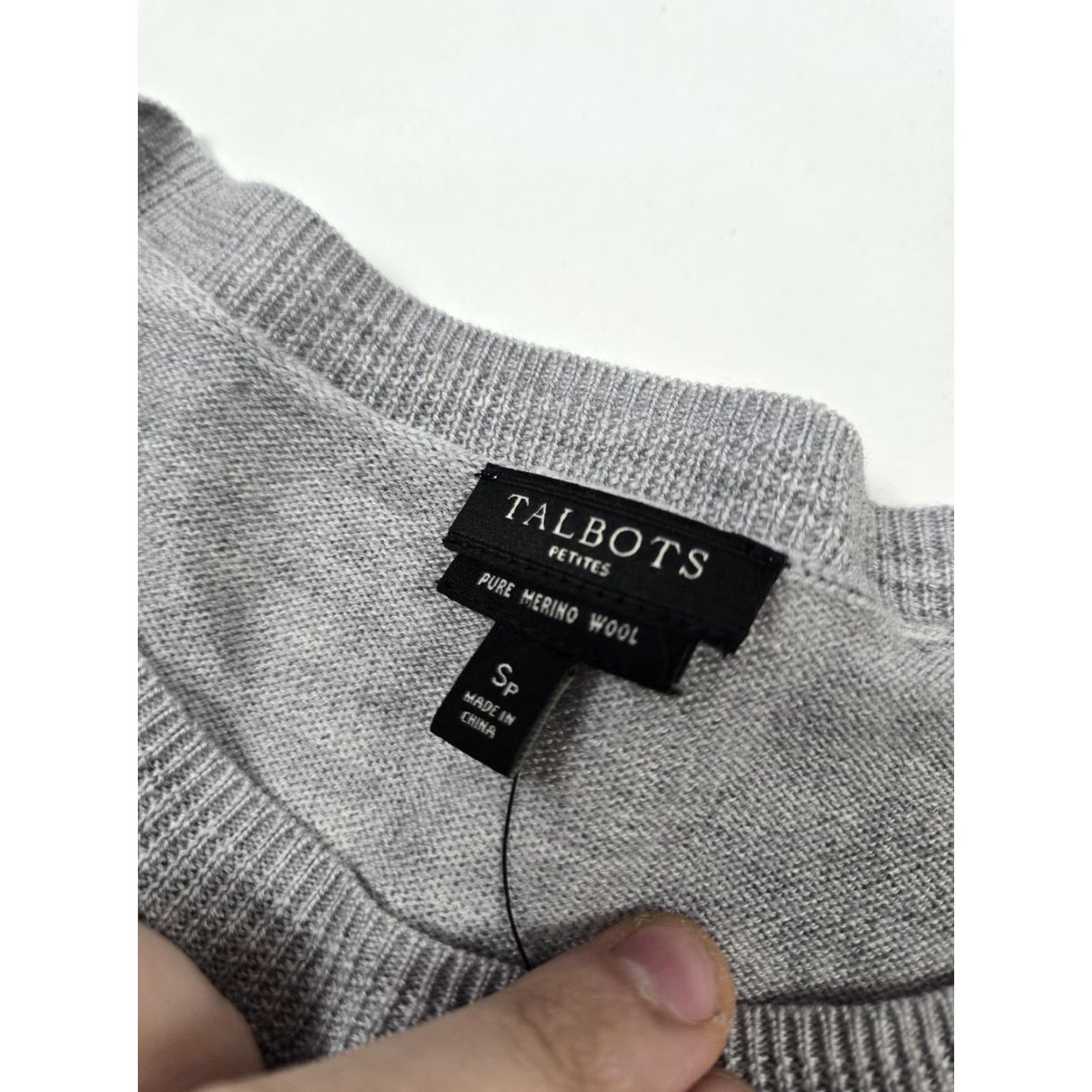 Talbots Talbots Sweater Womens Petite Small Gray Merino Wool Crown Embellished Pullover Size S / US 4 / IT 40 - 5 Thumbnail