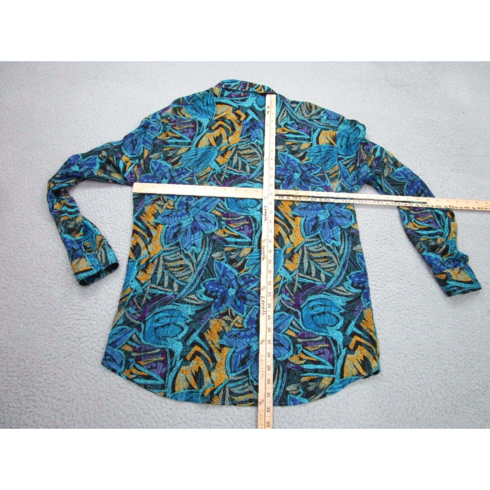 Vintage VINTAGE Tulliano Shirt Men Blue Floral All-Over 90s 90s Weave Button-Up L Adult Regular Size L Blue Floral Pattern Mens Shirt Size US L / EU 52-54 / 3 - 6 Thumbnail
