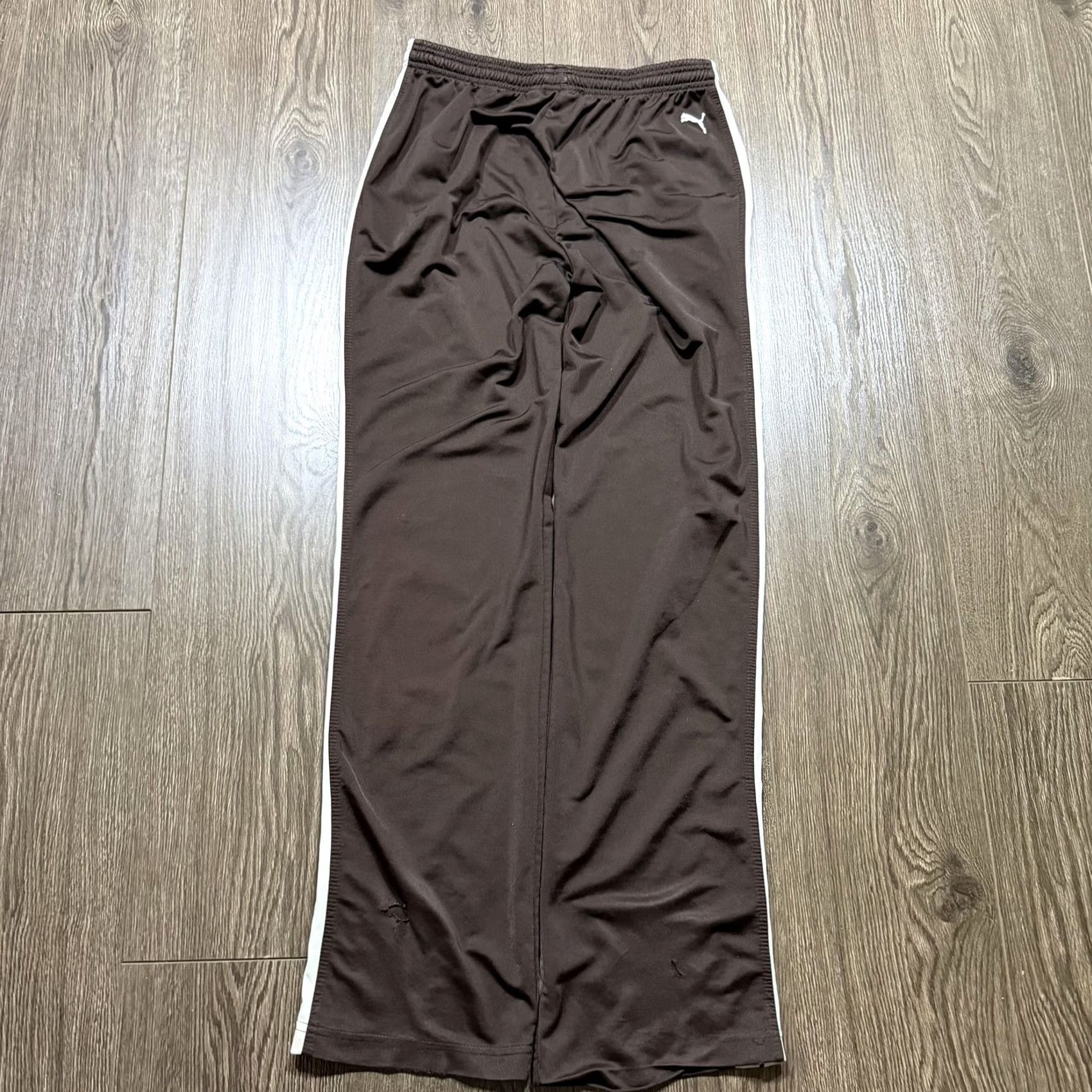 Puma VINTAGE Puma Track Pants Mens M Brown Side Stripe Relaxed Athletic Fit Size US 31 - 5 Thumbnail